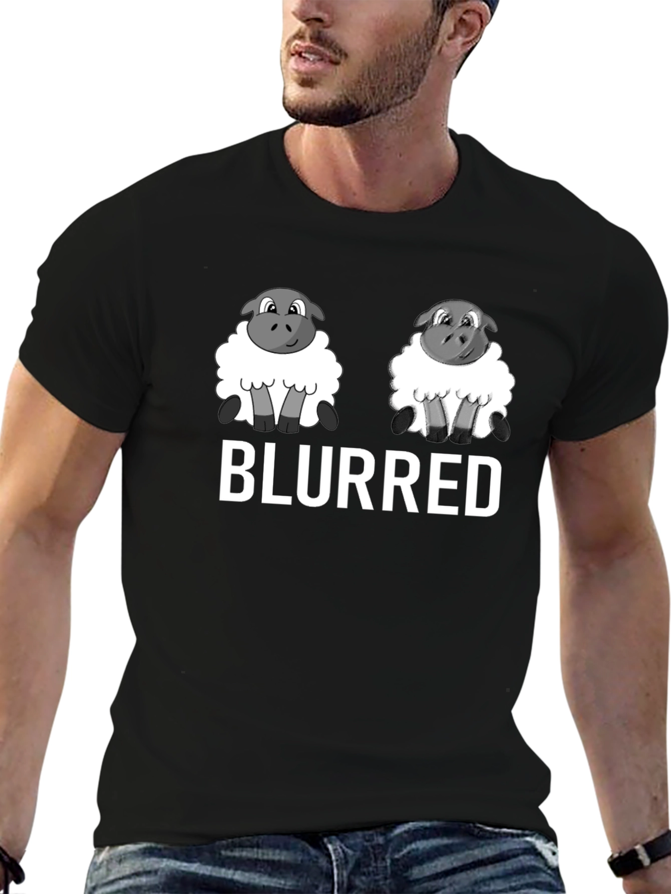 Blurred Sheep T-Shirt - Cute & Funny