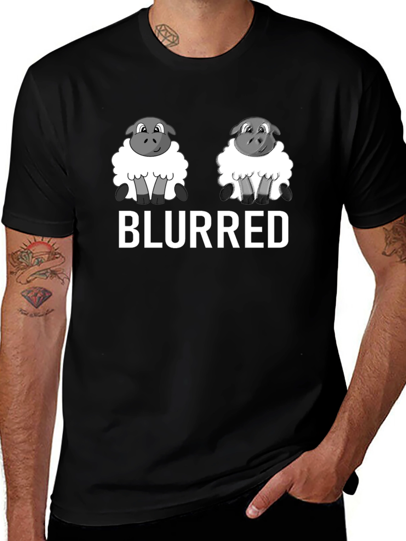 Blurred Sheep T-Shirt - Cute & Funny