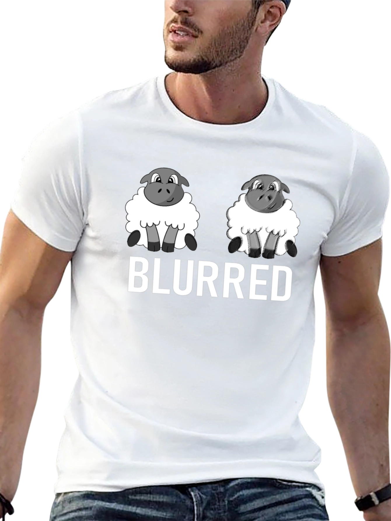 Blurred Sheep T-Shirt - Cute & Funny