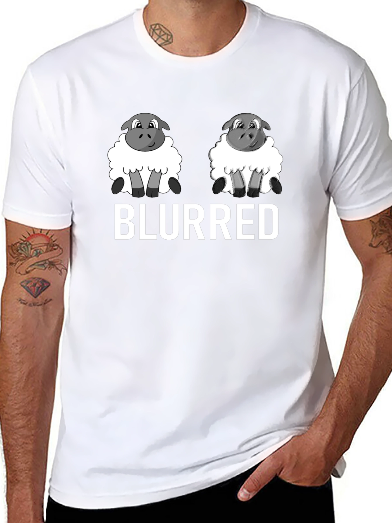 Blurred Sheep T-Shirt - Cute & Funny
