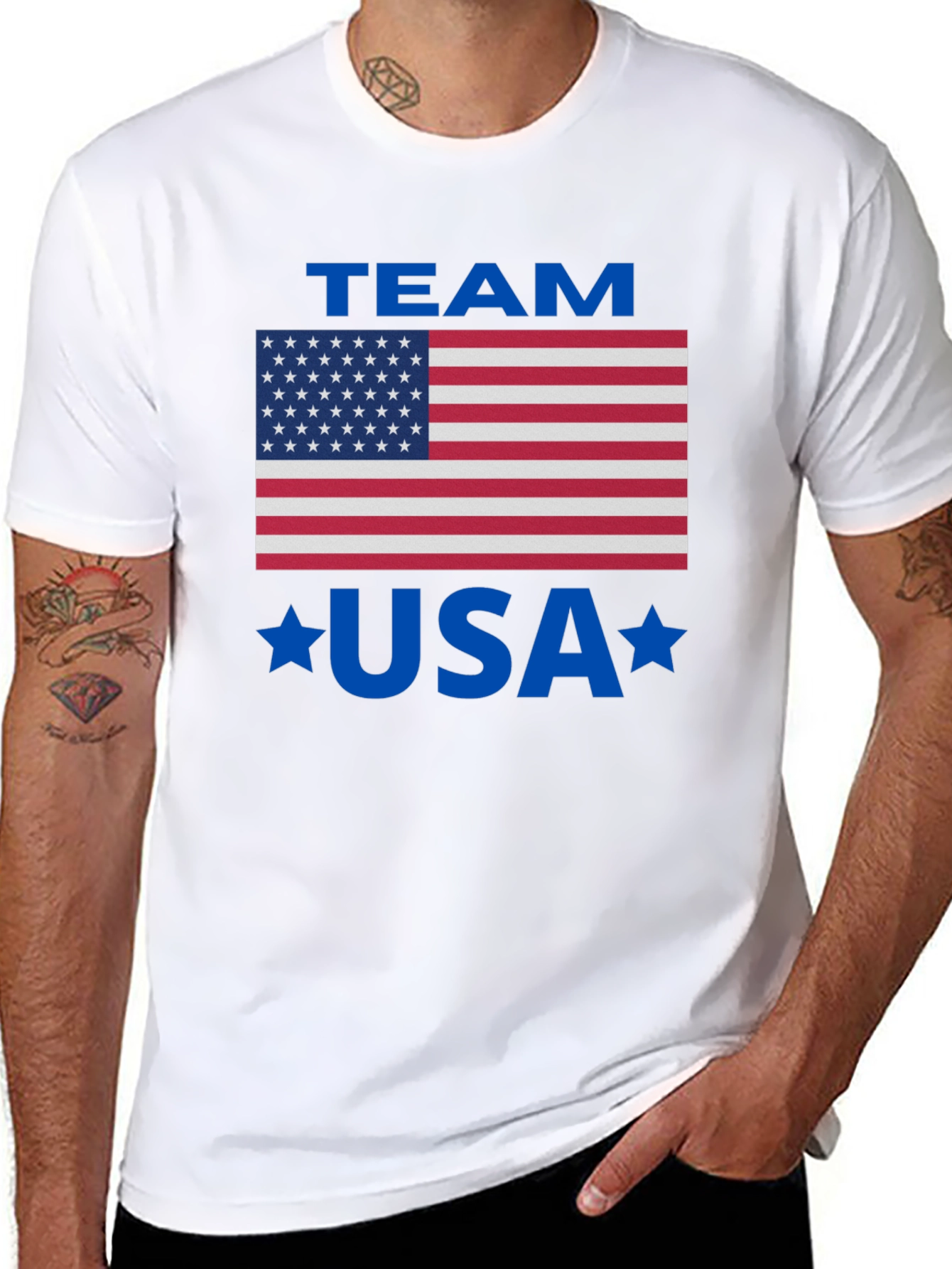 Team USA Graphic Tee - Patriotic American Flag Shirt