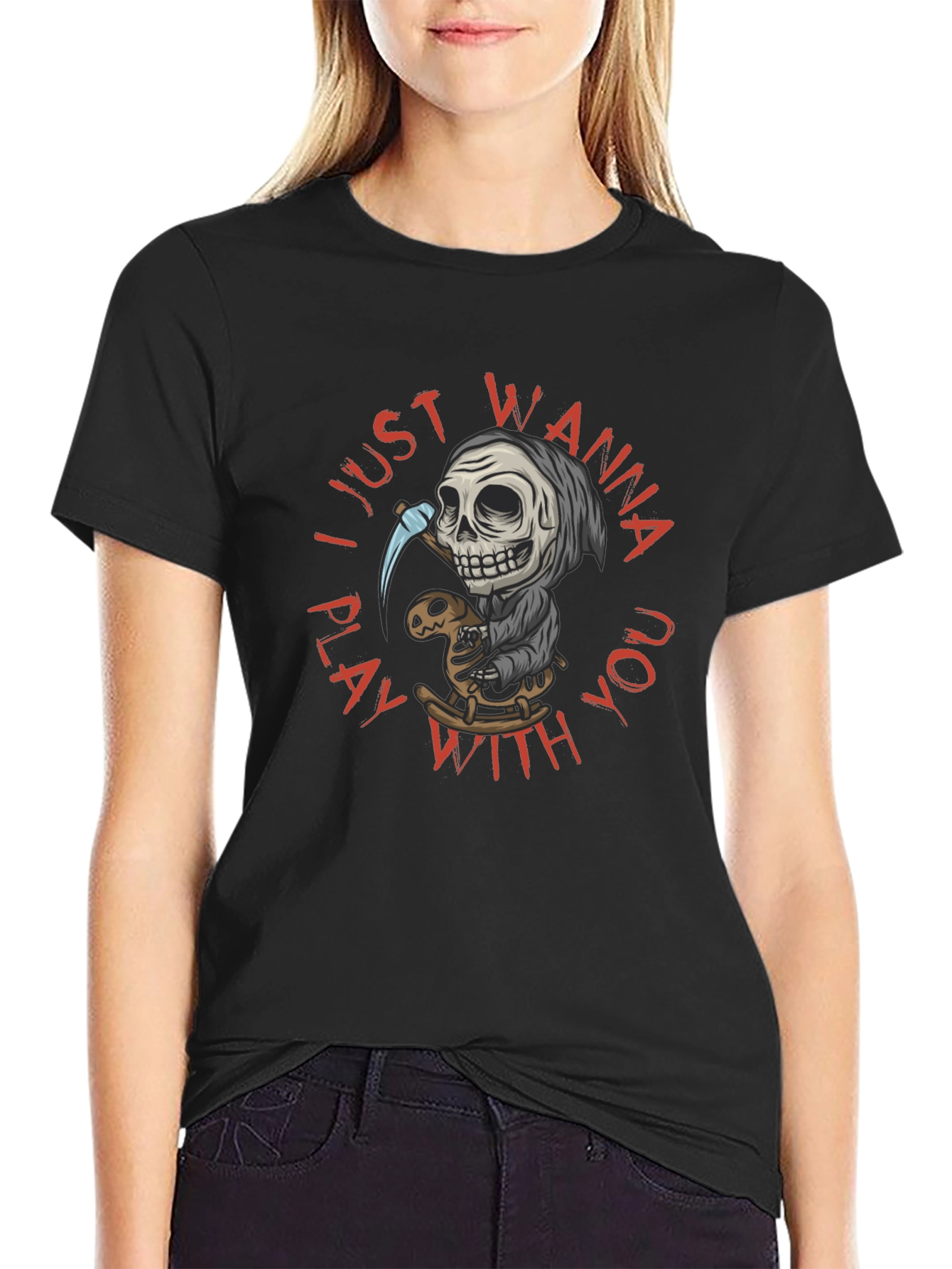 Grim Reaper Play T-Shirt - Wanna Play With You