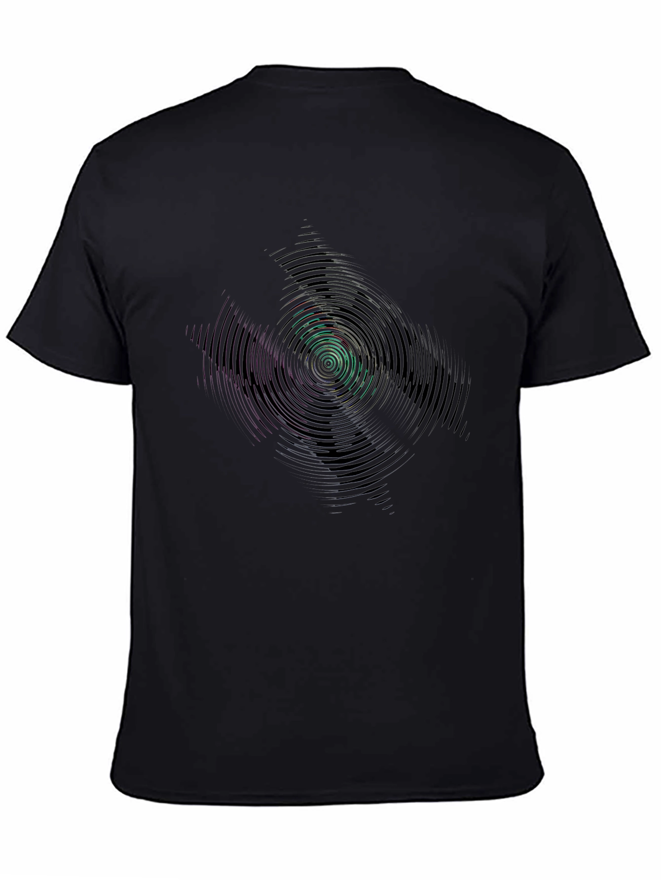 Abstract Vortex Graphic Tee - Black Cotton T-Shirt