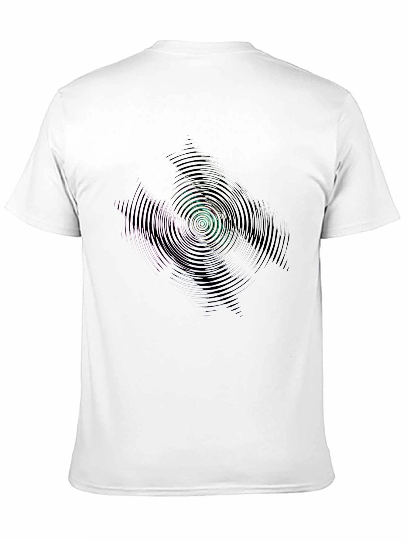 Abstract Vortex Graphic Tee - Black Cotton T-Shirt