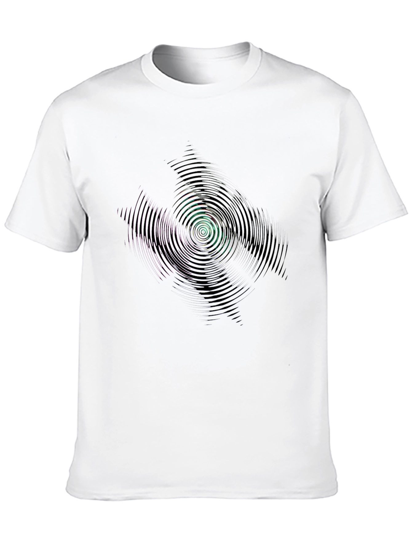 Abstract Vortex Graphic Tee - Black Cotton T-Shirt