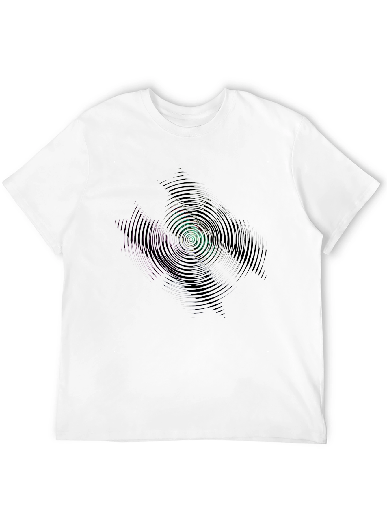Abstract Vortex Graphic Tee - Black Cotton T-Shirt
