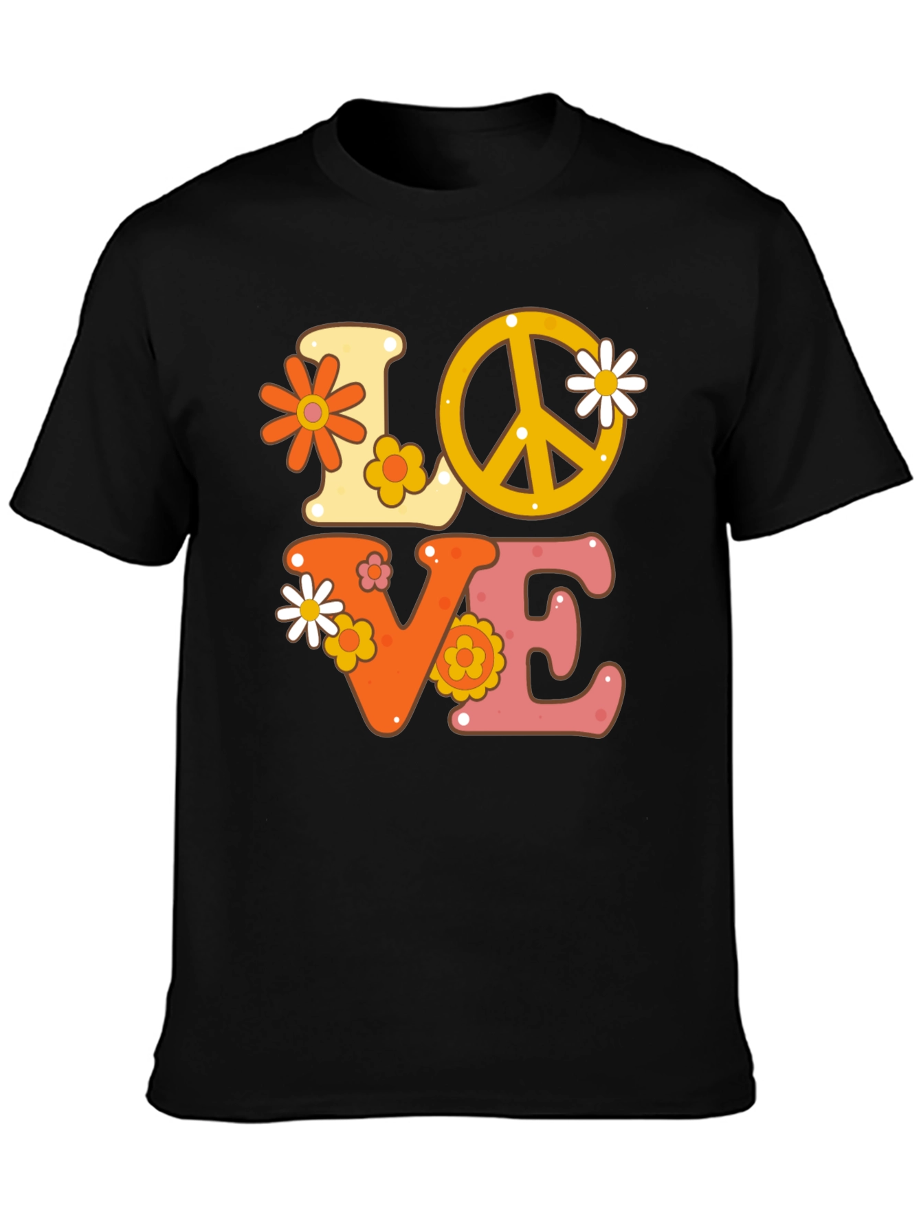Retro Love Peace Sign Graphic Tee