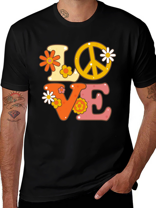 Retro Love Peace Sign Graphic Tee