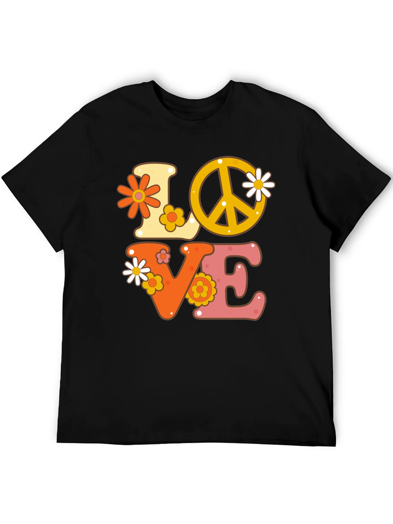 Retro Love Peace Sign Graphic Tee