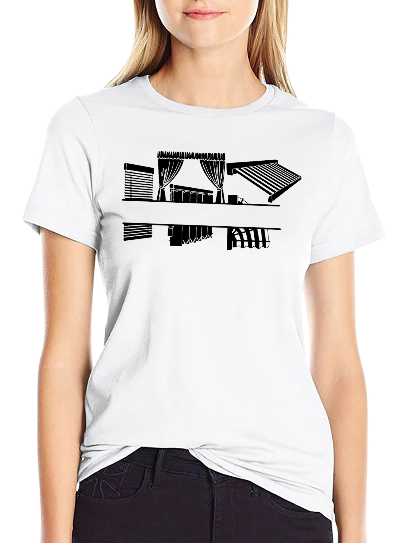 Modern Black Blinds & Curtains Graphic Tee