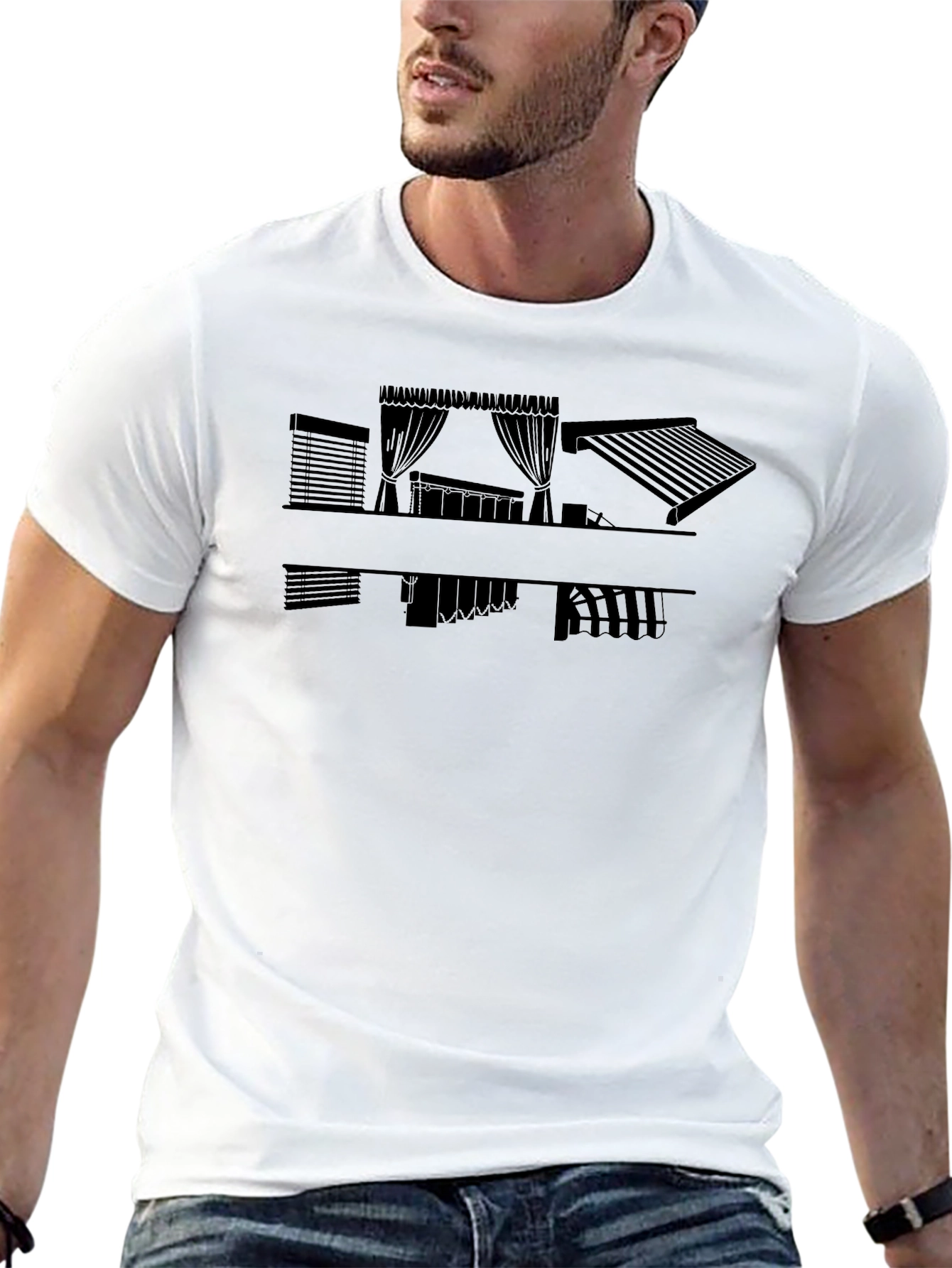 Modern Black Blinds & Curtains Graphic Tee