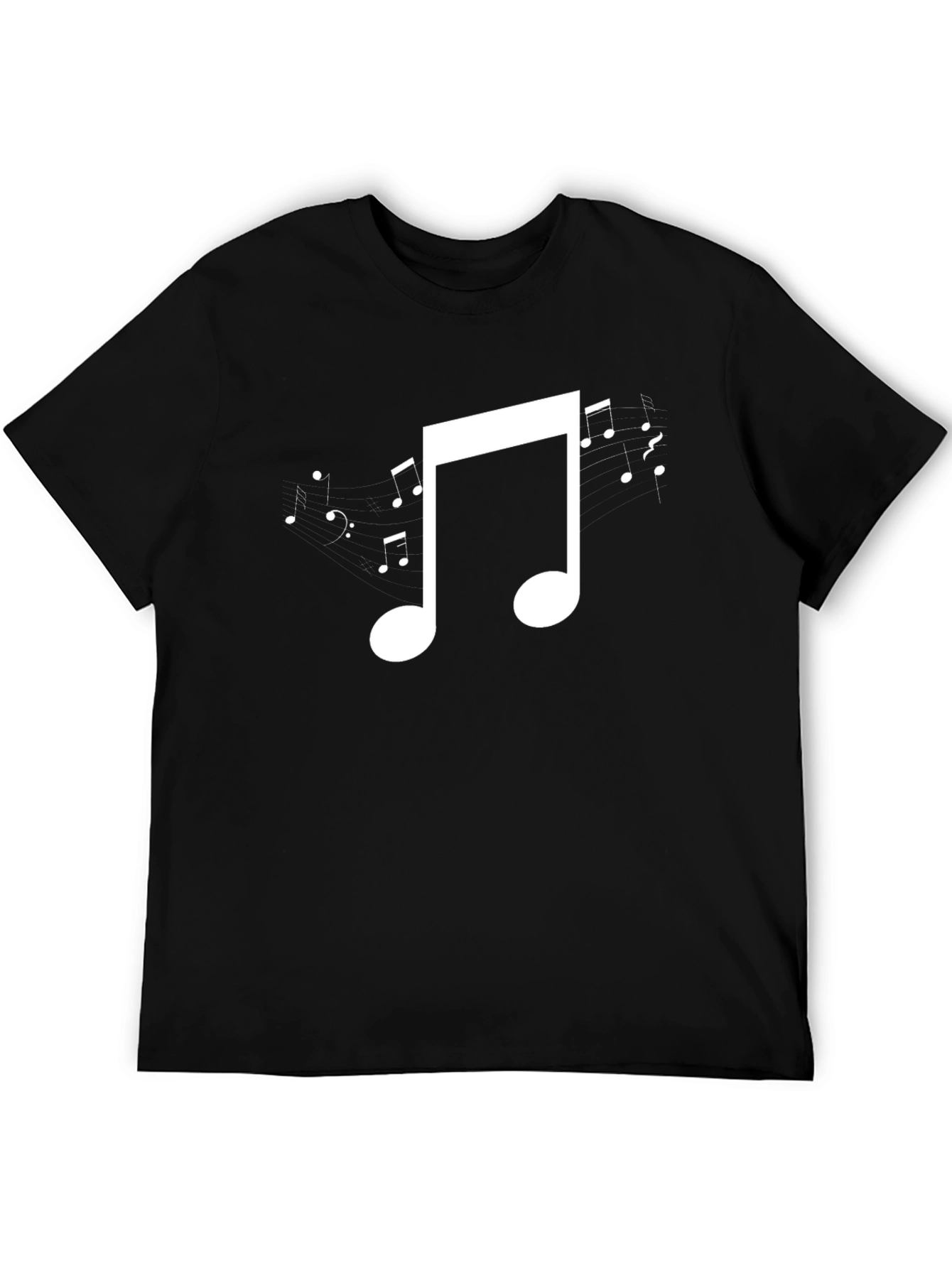 Music Note Graphic Black T-Shirt