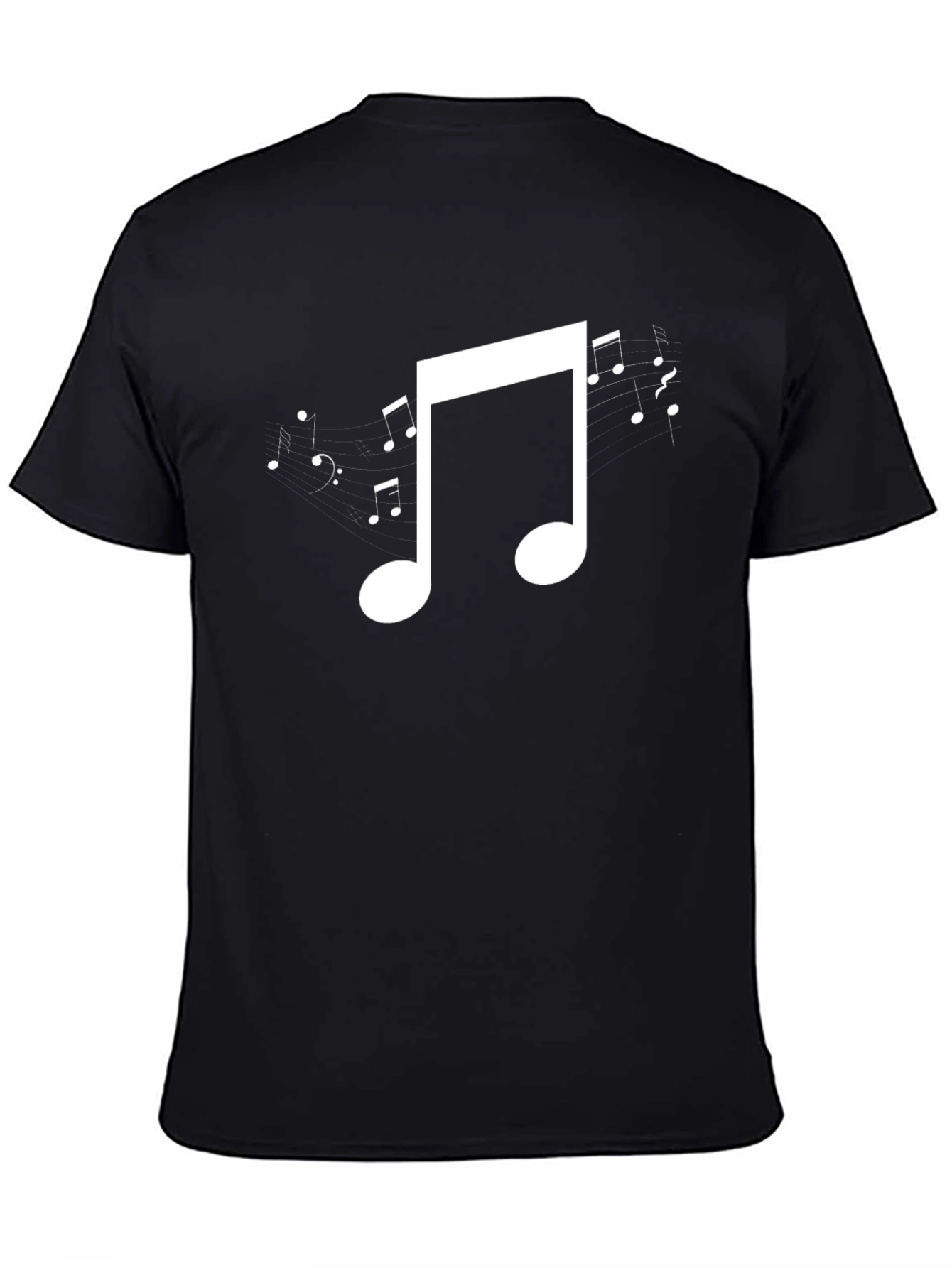 Music Note Graphic Black T-Shirt