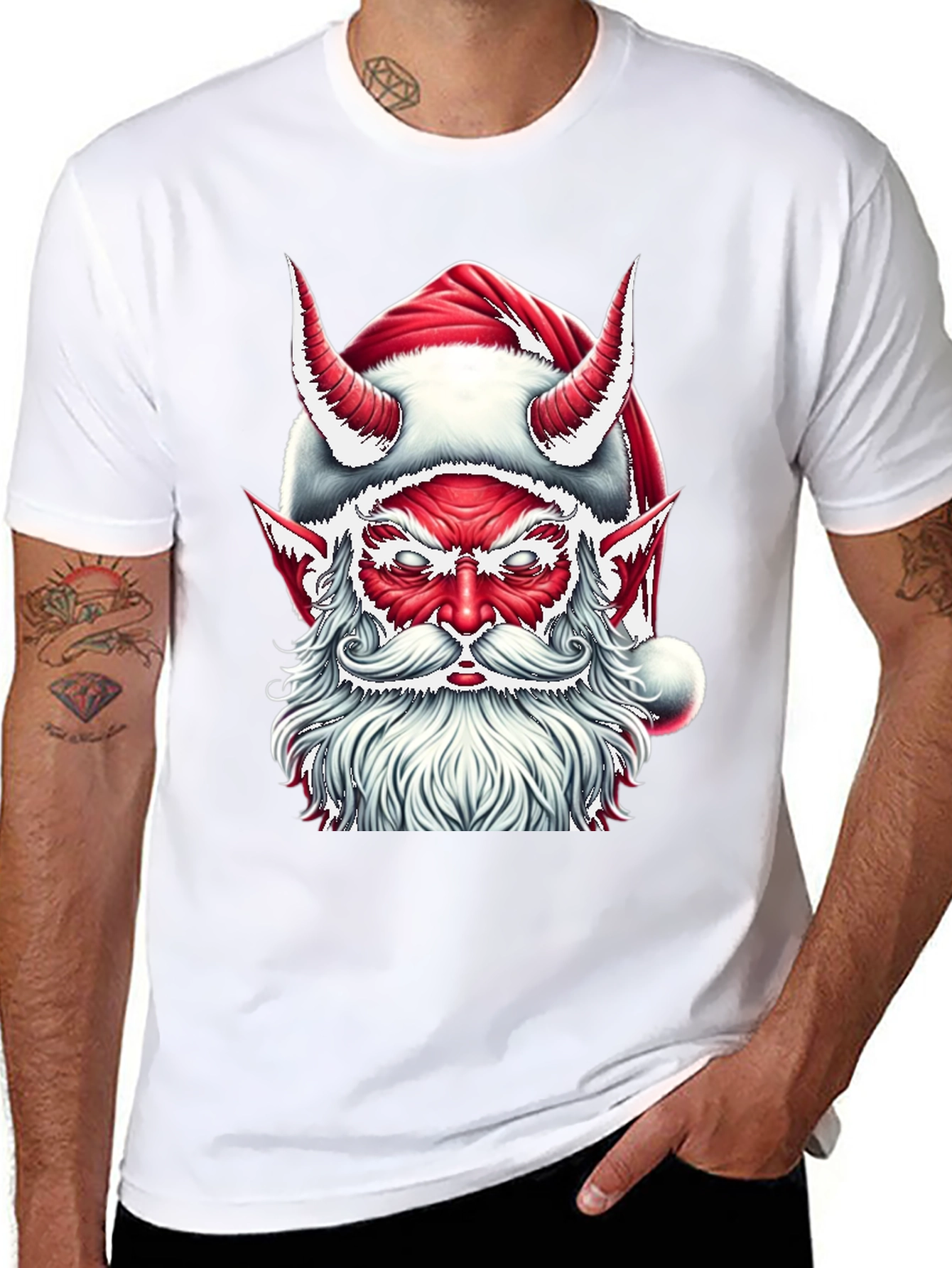 Devil Santa Graphic Tee - Holiday Humor