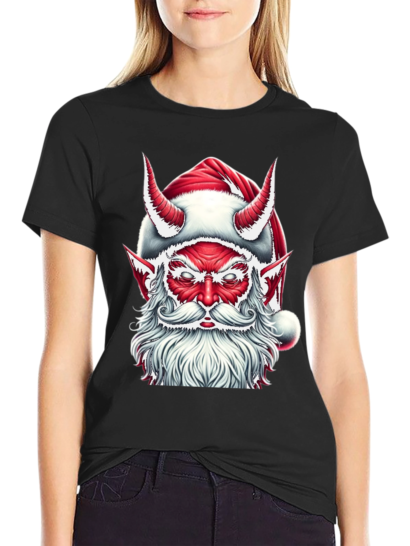 Devil Santa Graphic Tee - Holiday Humor