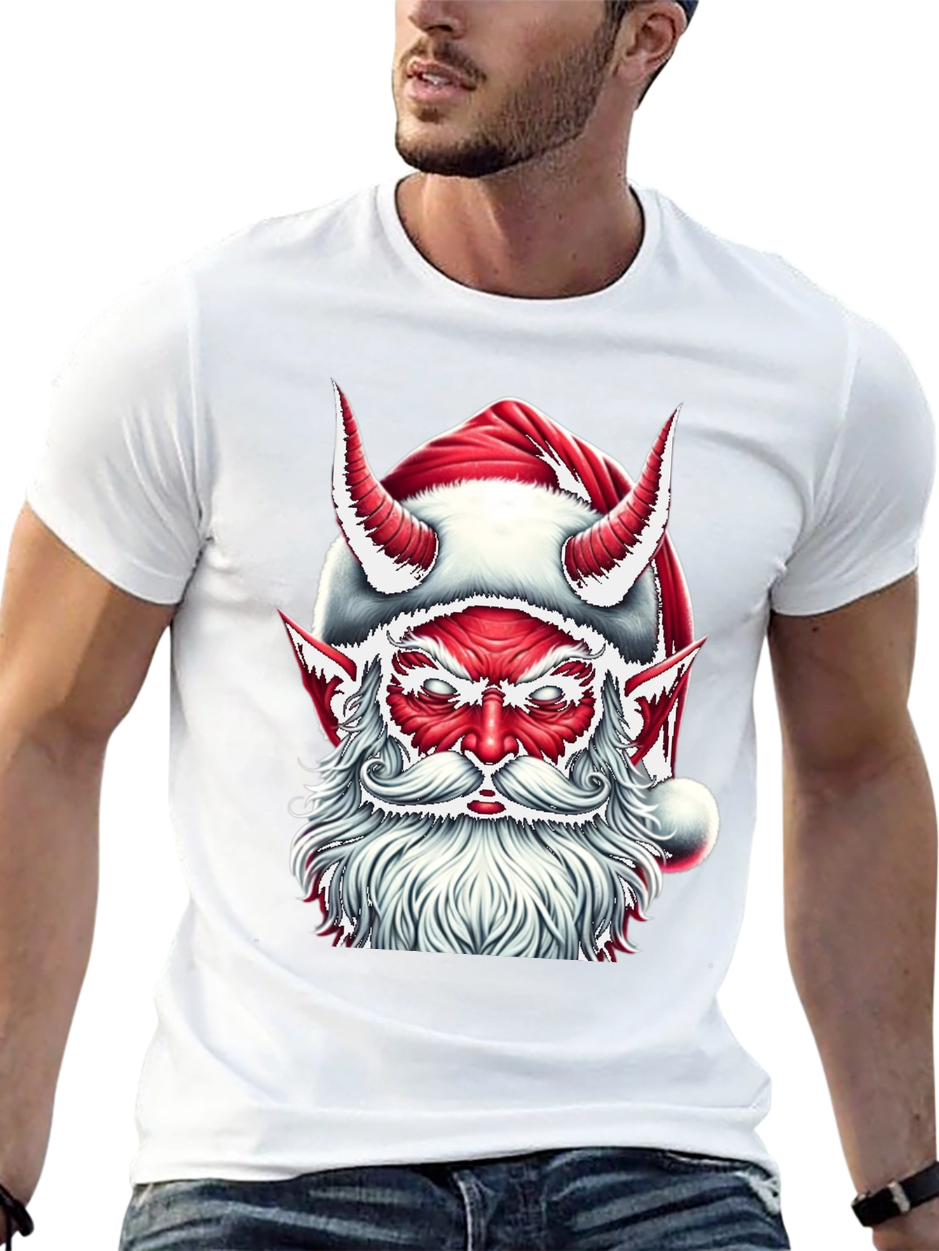 Devil Santa Graphic Tee - Holiday Humor