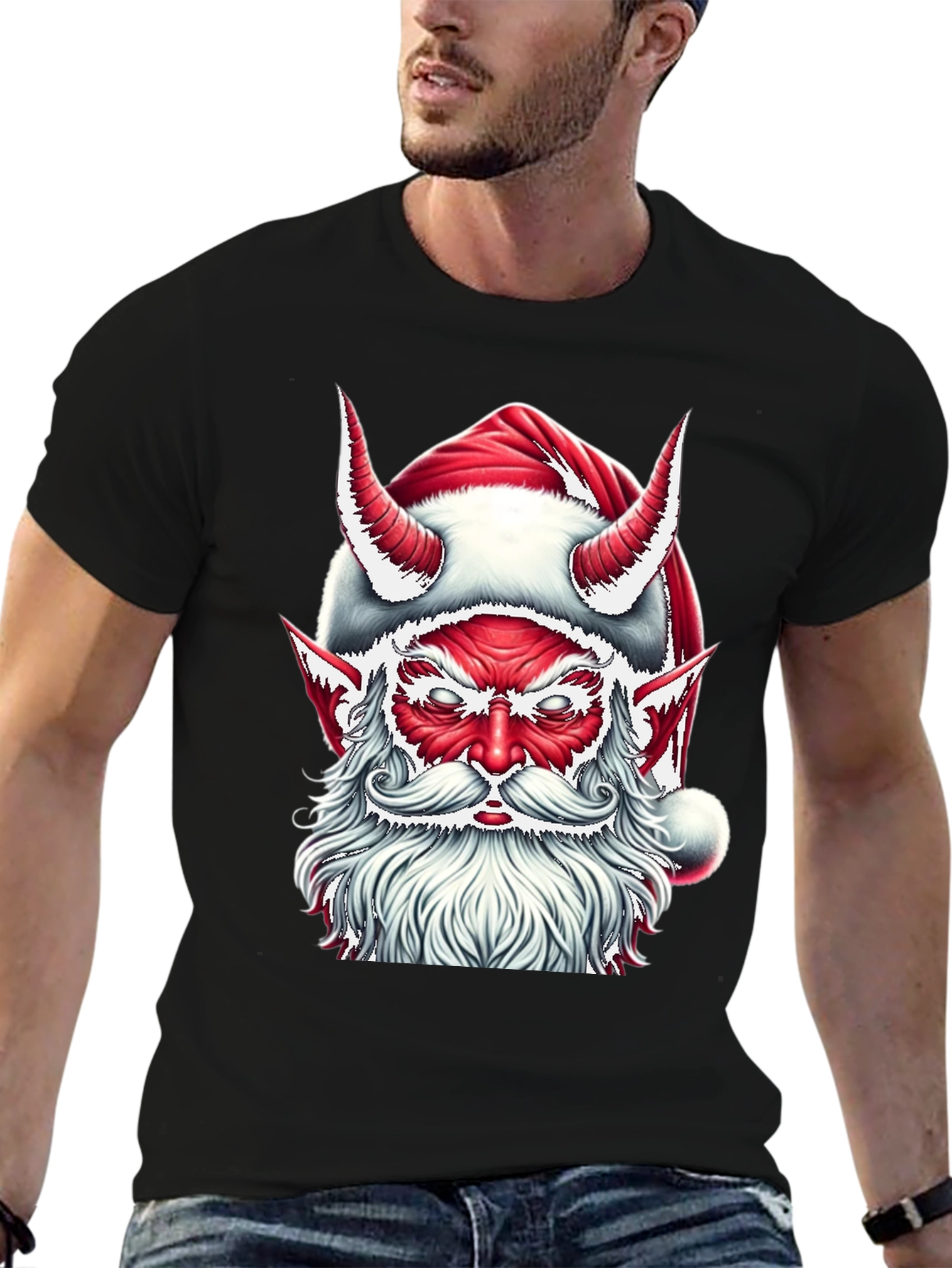 Devil Santa Graphic Tee - Holiday Humor