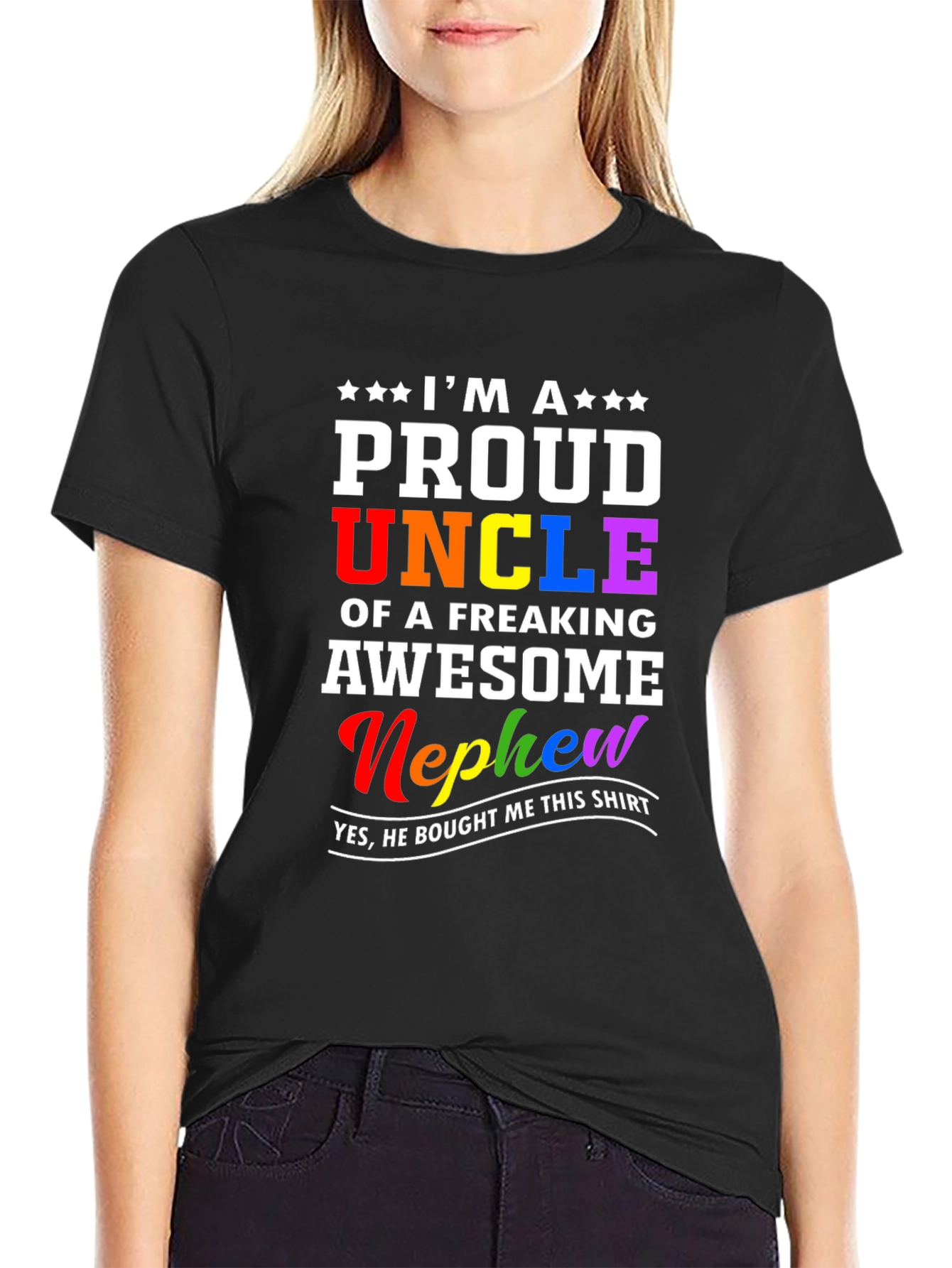 Proud Uncle T-Shirt - Freaking Awesome Nephew Gift