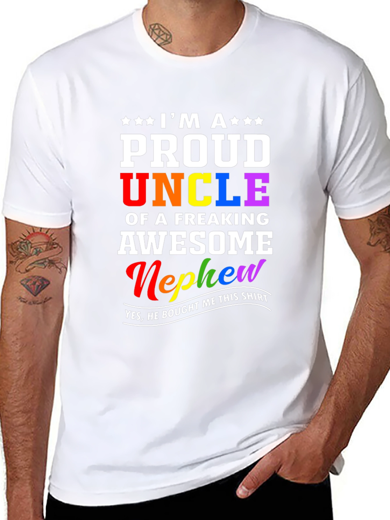 Proud Uncle T-Shirt - Freaking Awesome Nephew Gift