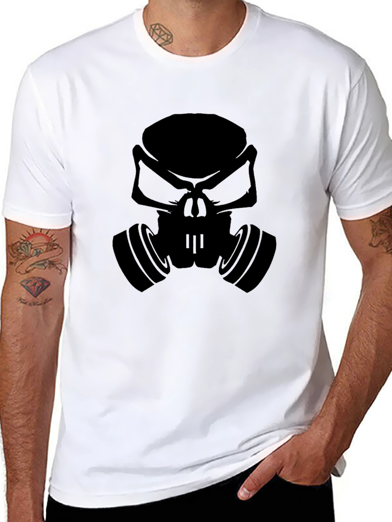 Gas Mask Skull Graphic Tee - Mens Black T-Shirt