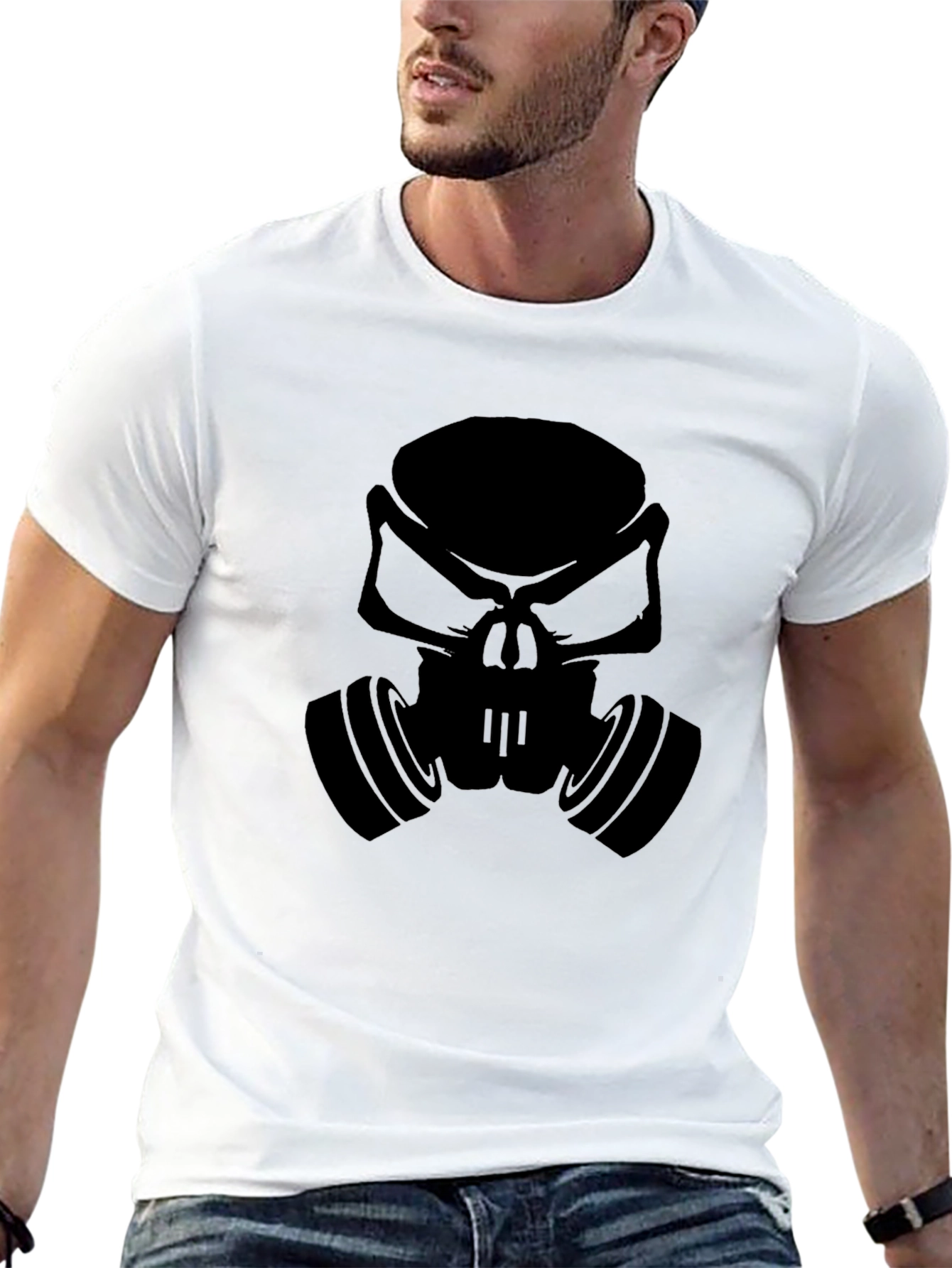 Gas Mask Skull Graphic Tee - Mens Black T-Shirt