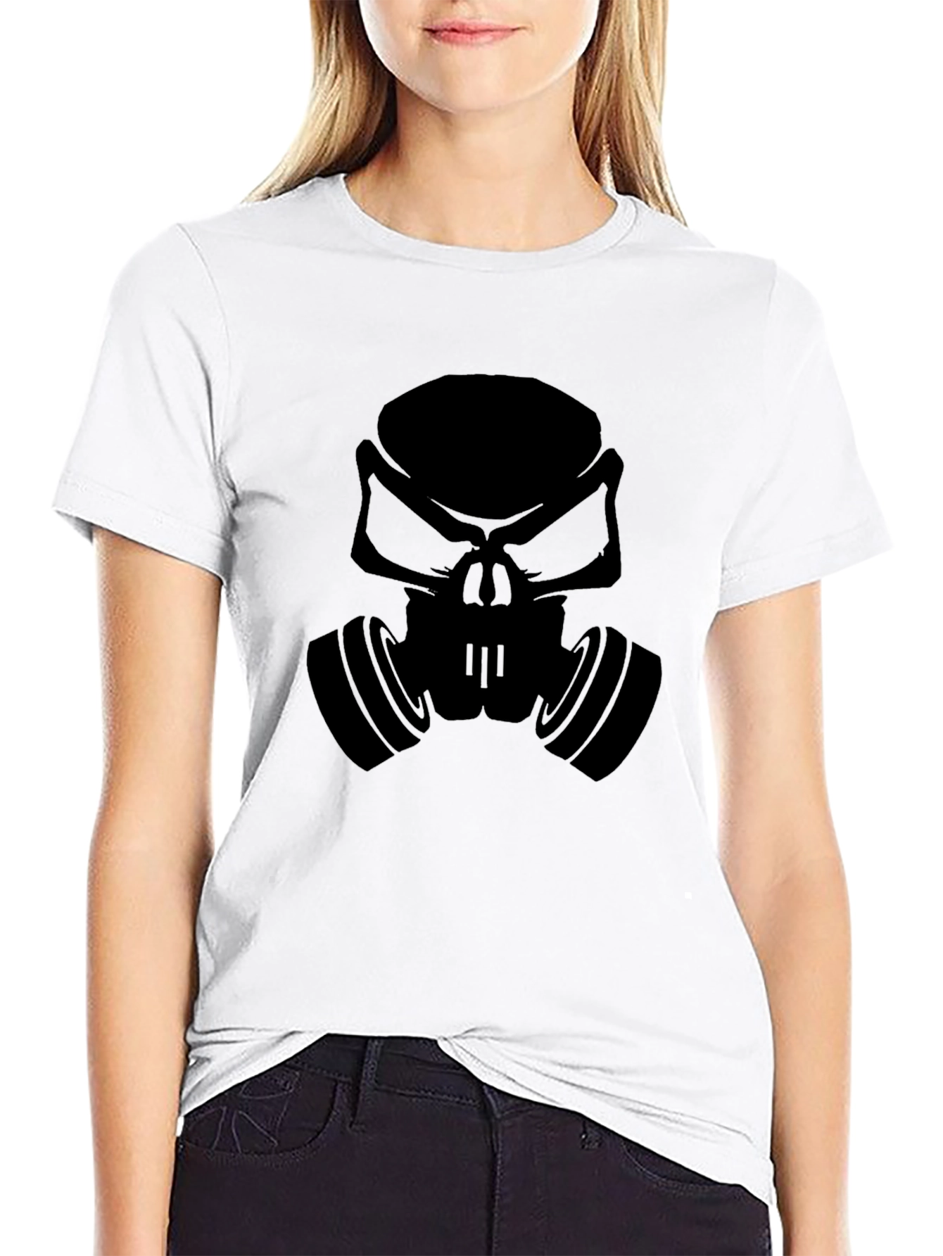 Gas Mask Skull Graphic Tee - Mens Black T-Shirt