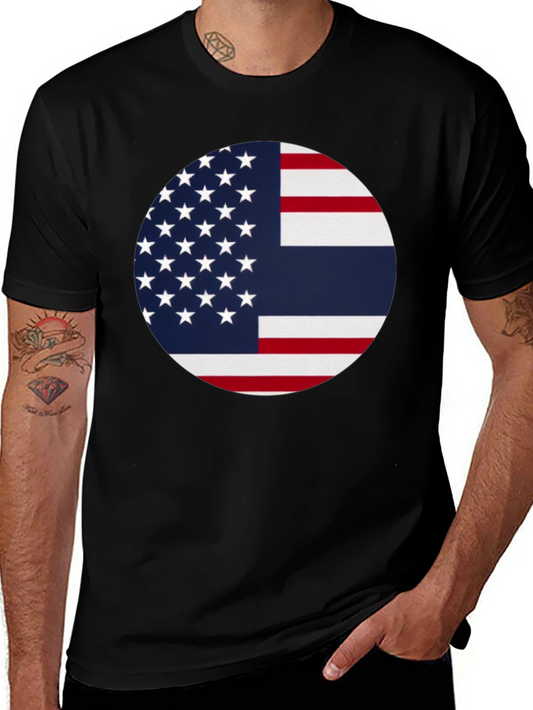 USA & Thailand Flag Graphic Tee - Stylish Fusion T-Shirt