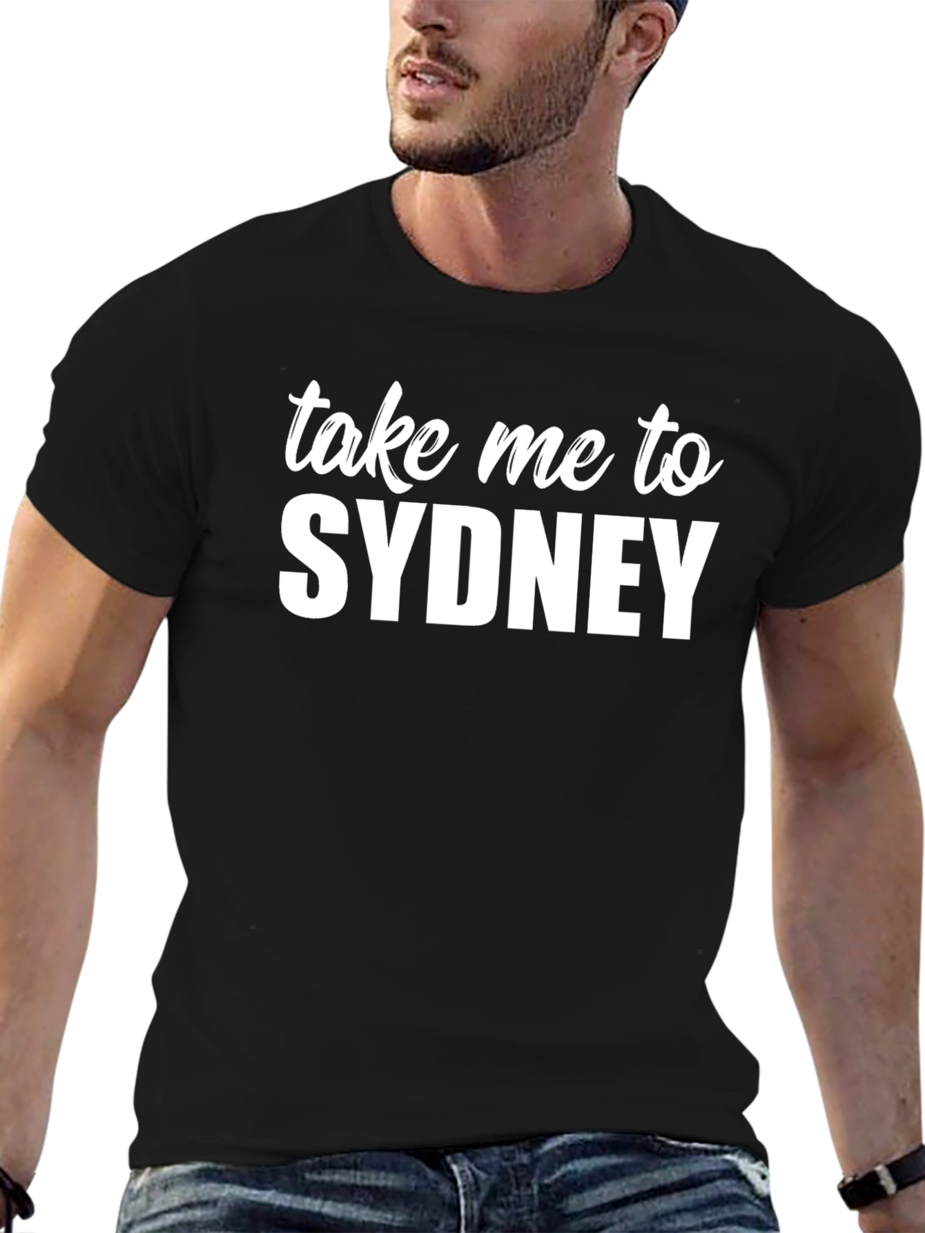 Take Me To Sydney Black Graphic Tee