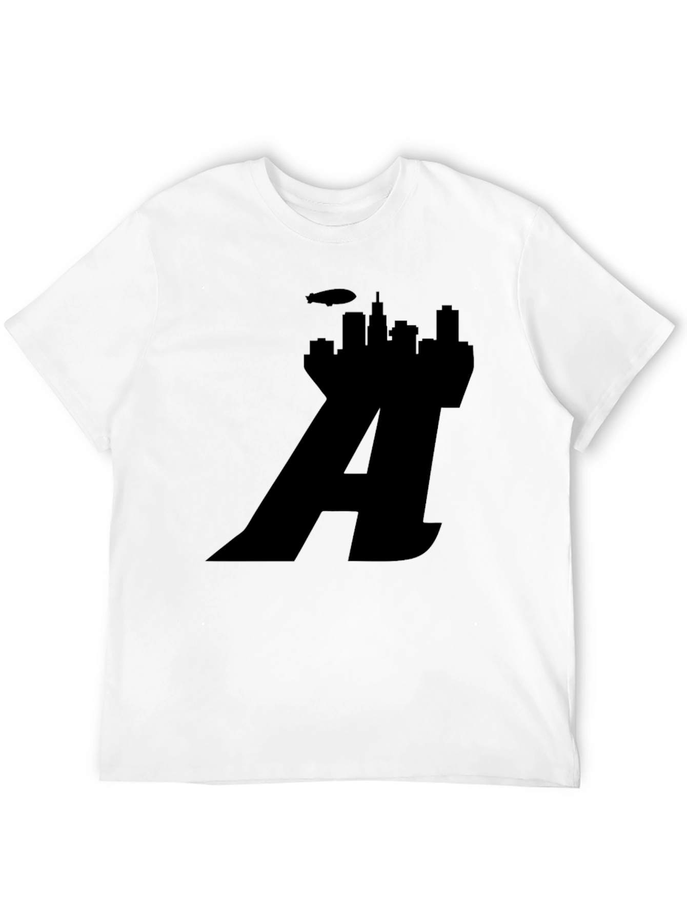 Chicago Skyline Letter A Black T-Shirt