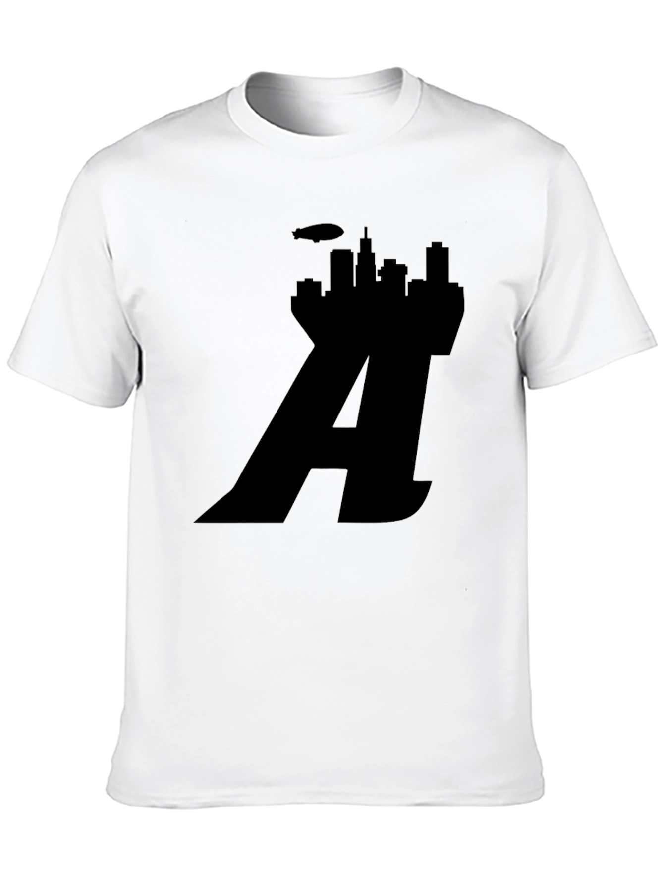Chicago Skyline Letter A Black T-Shirt