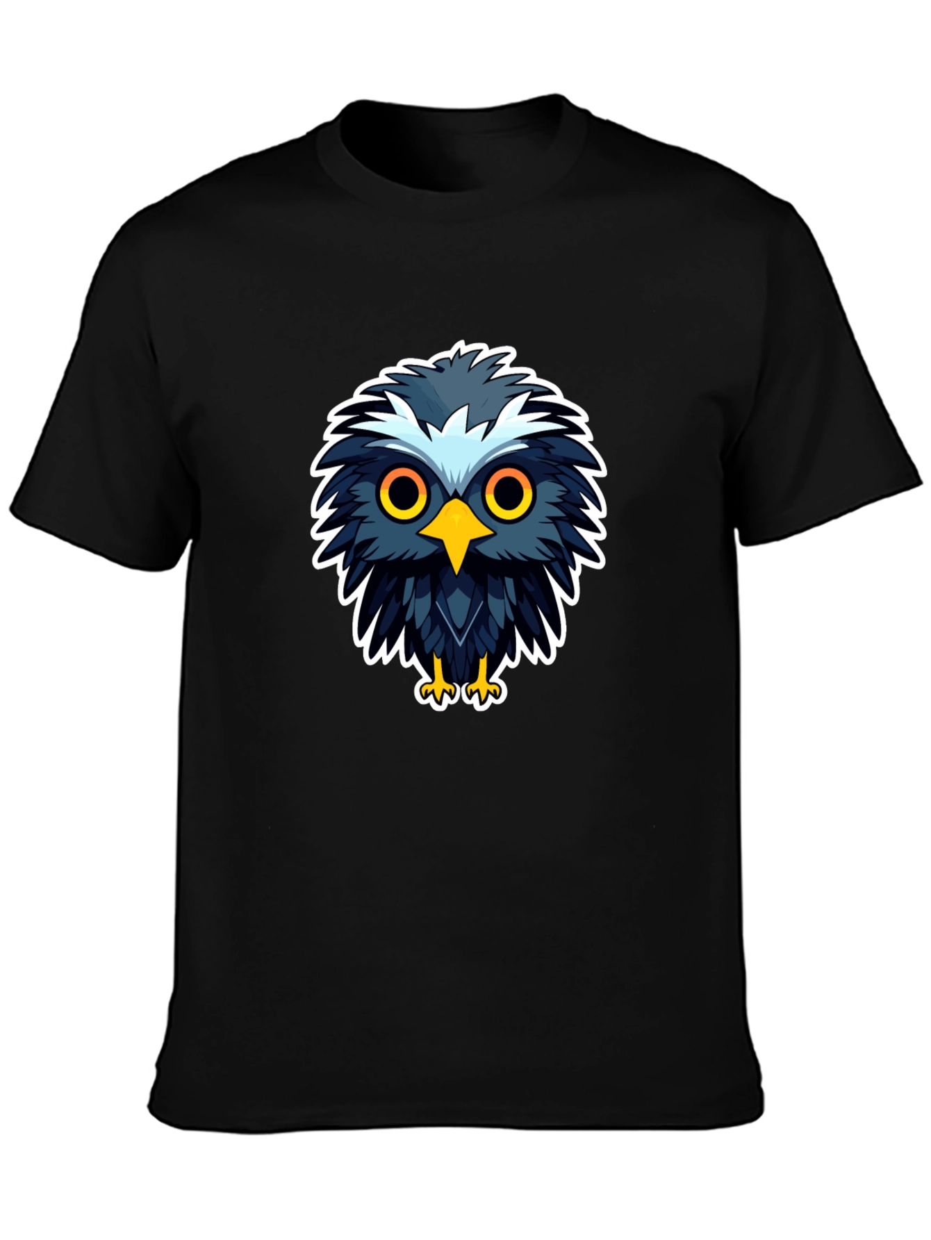 Cool Cartoon Owl Graphic Black T-Shirt