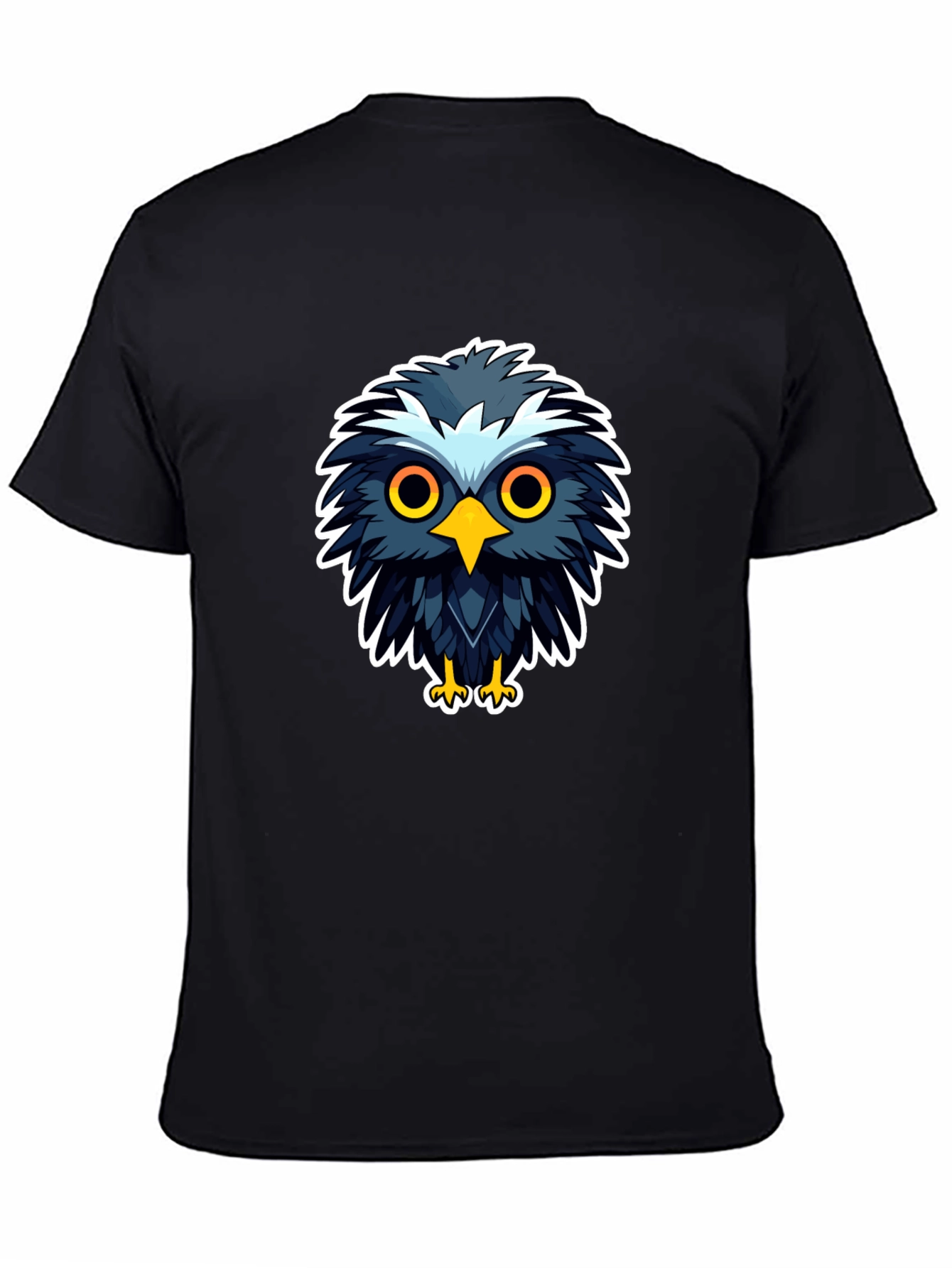 Cool Cartoon Owl Graphic Black T-Shirt