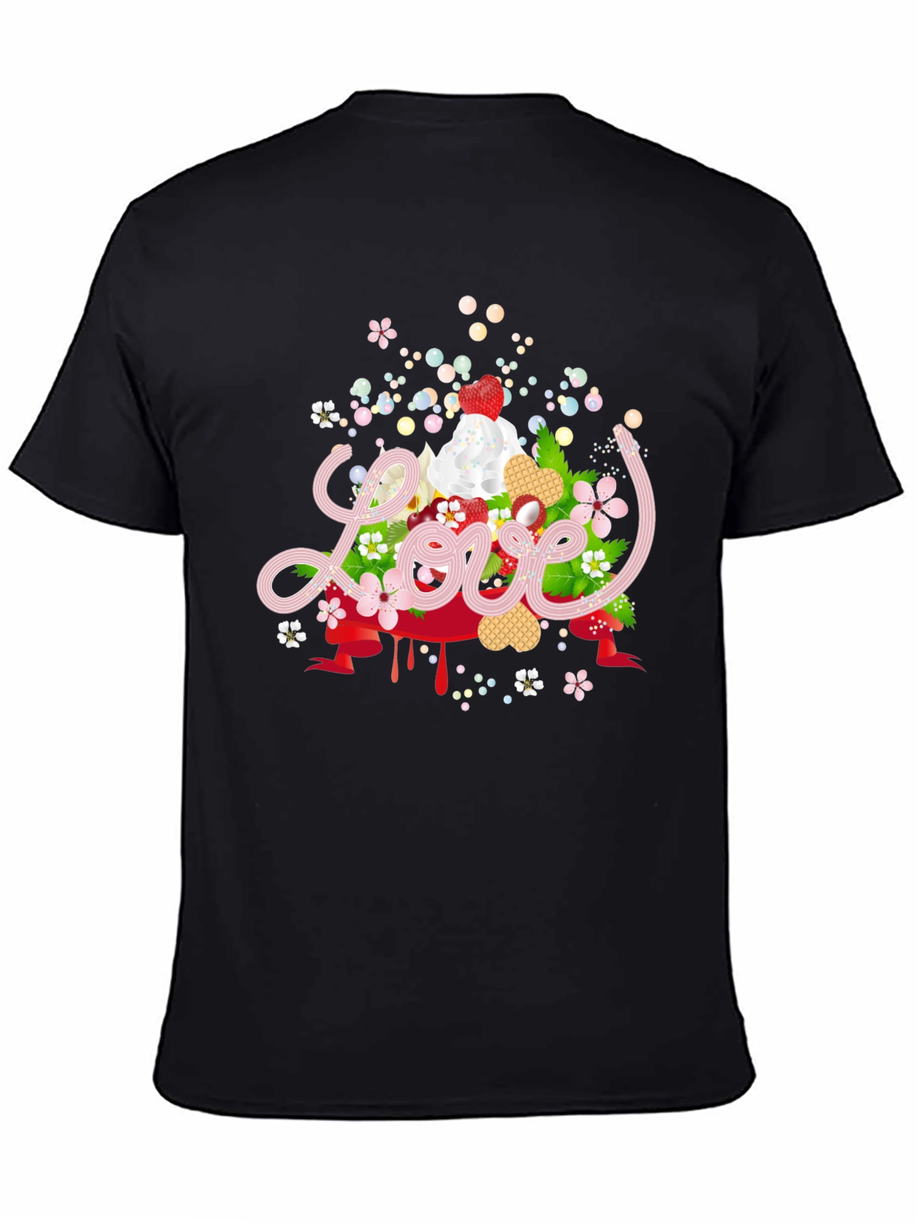 Sweet Love Valentines Day Black Graphic Tee