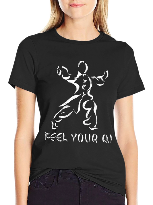 Feel Your Qi Black Graphic T-Shirt