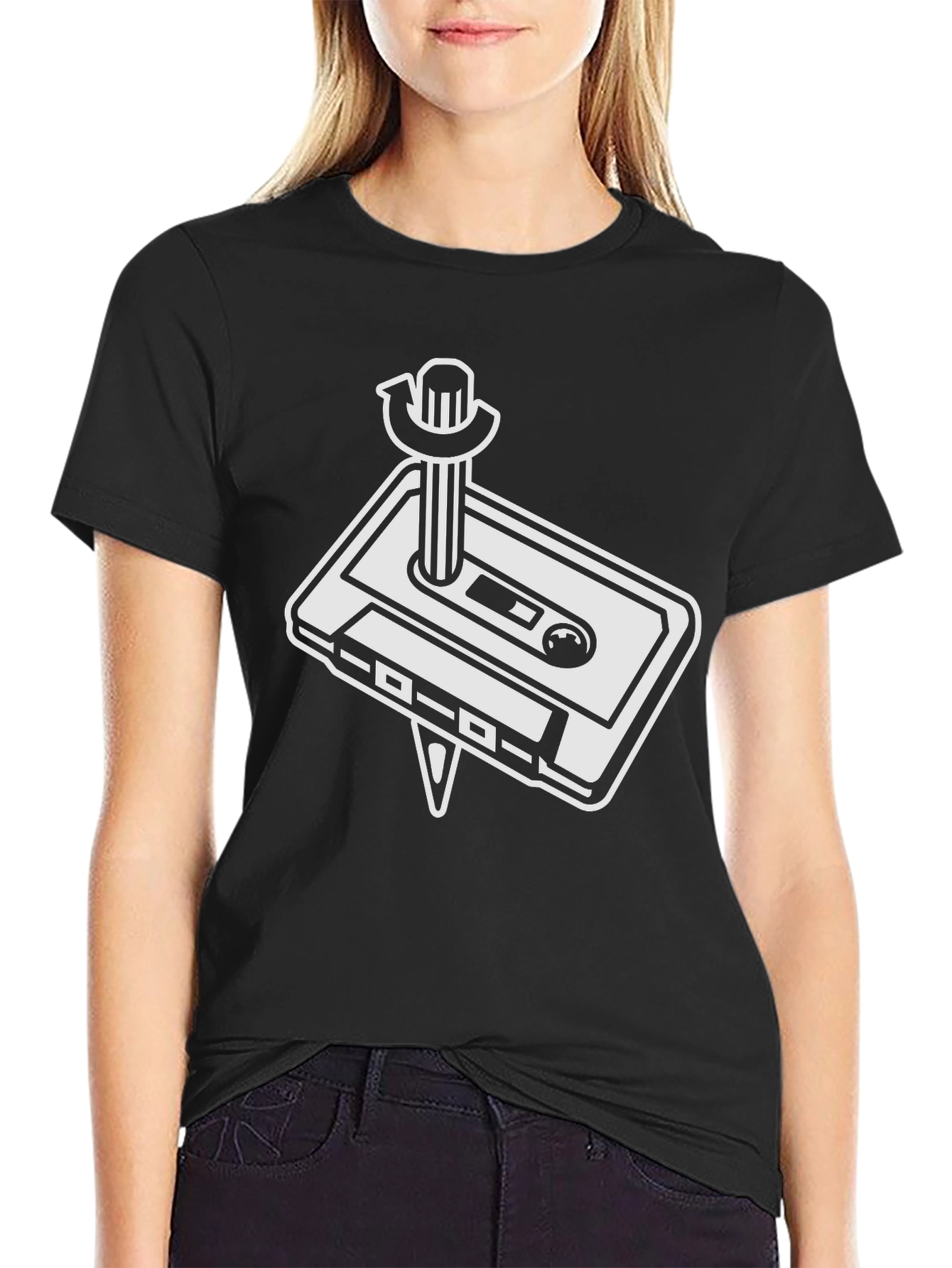 Retro Cassette Tape T-Shirt - Black