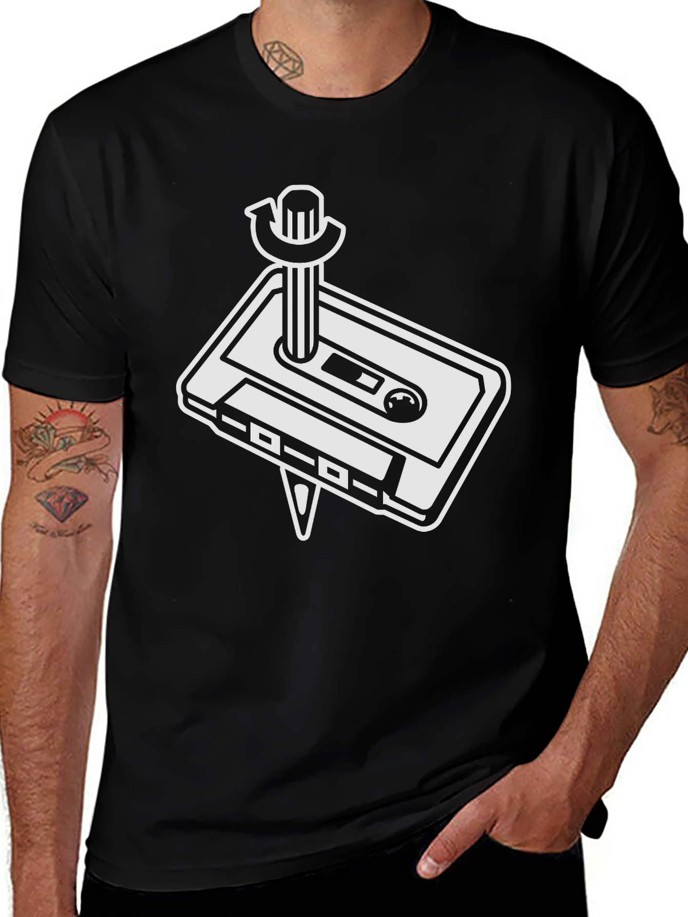 Retro Cassette Tape T-Shirt - Black