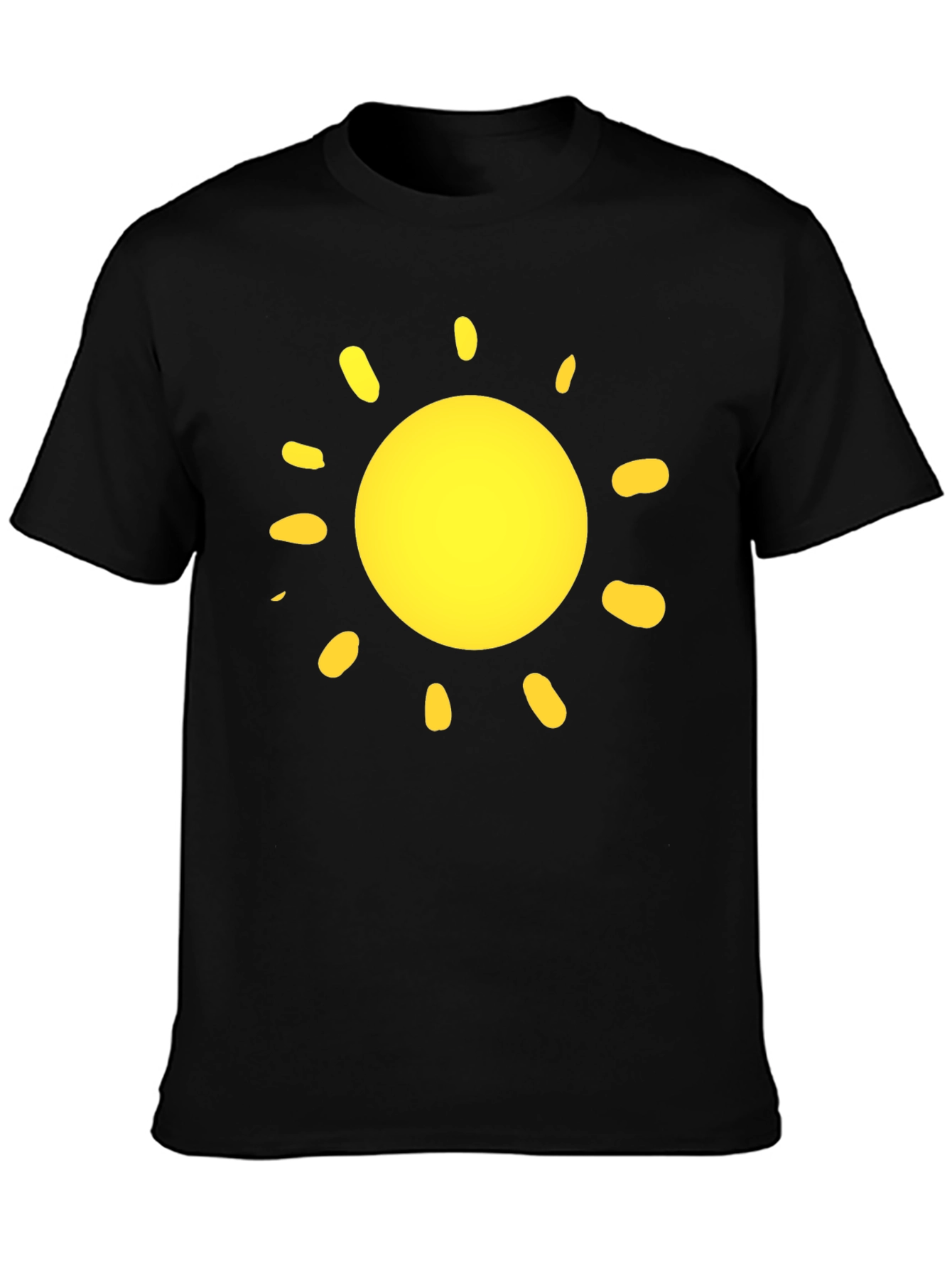 Sunny Day T-Shirt - Black Cotton Crew Neck