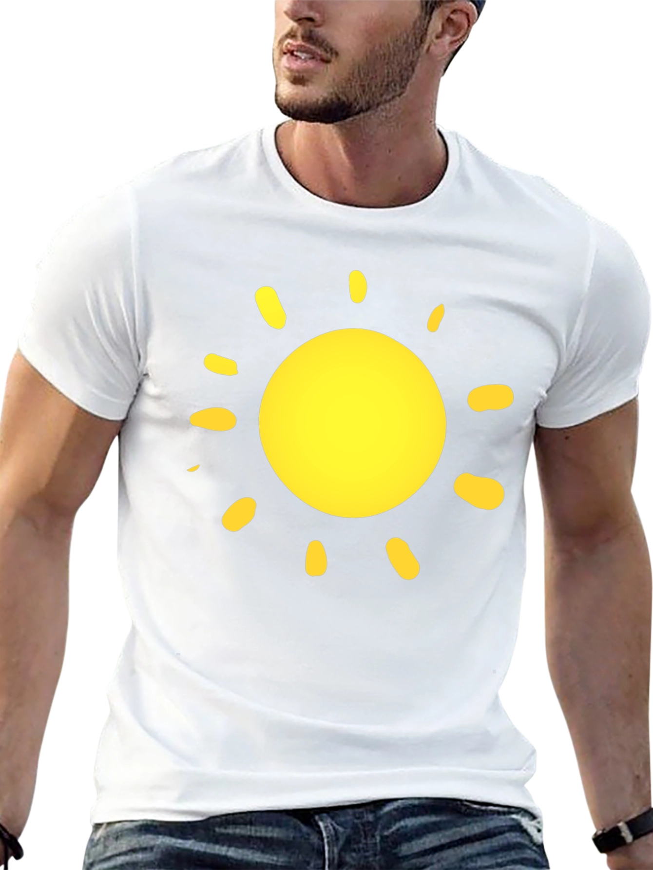 Sunny Day T-Shirt - Black Cotton Crew Neck