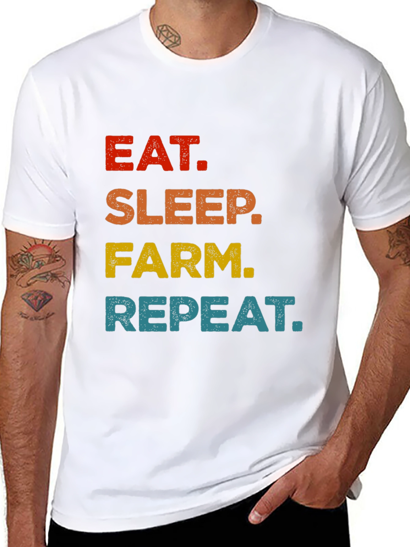 Eat Sleep Farm Repeat Graphic Tee