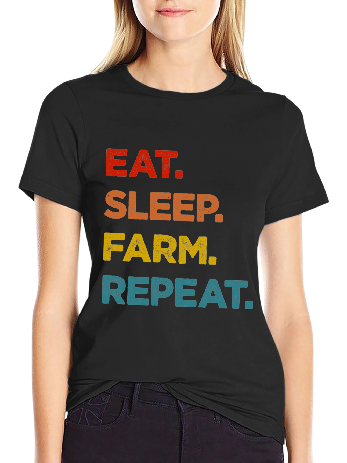 Eat Sleep Farm Repeat Graphic Tee