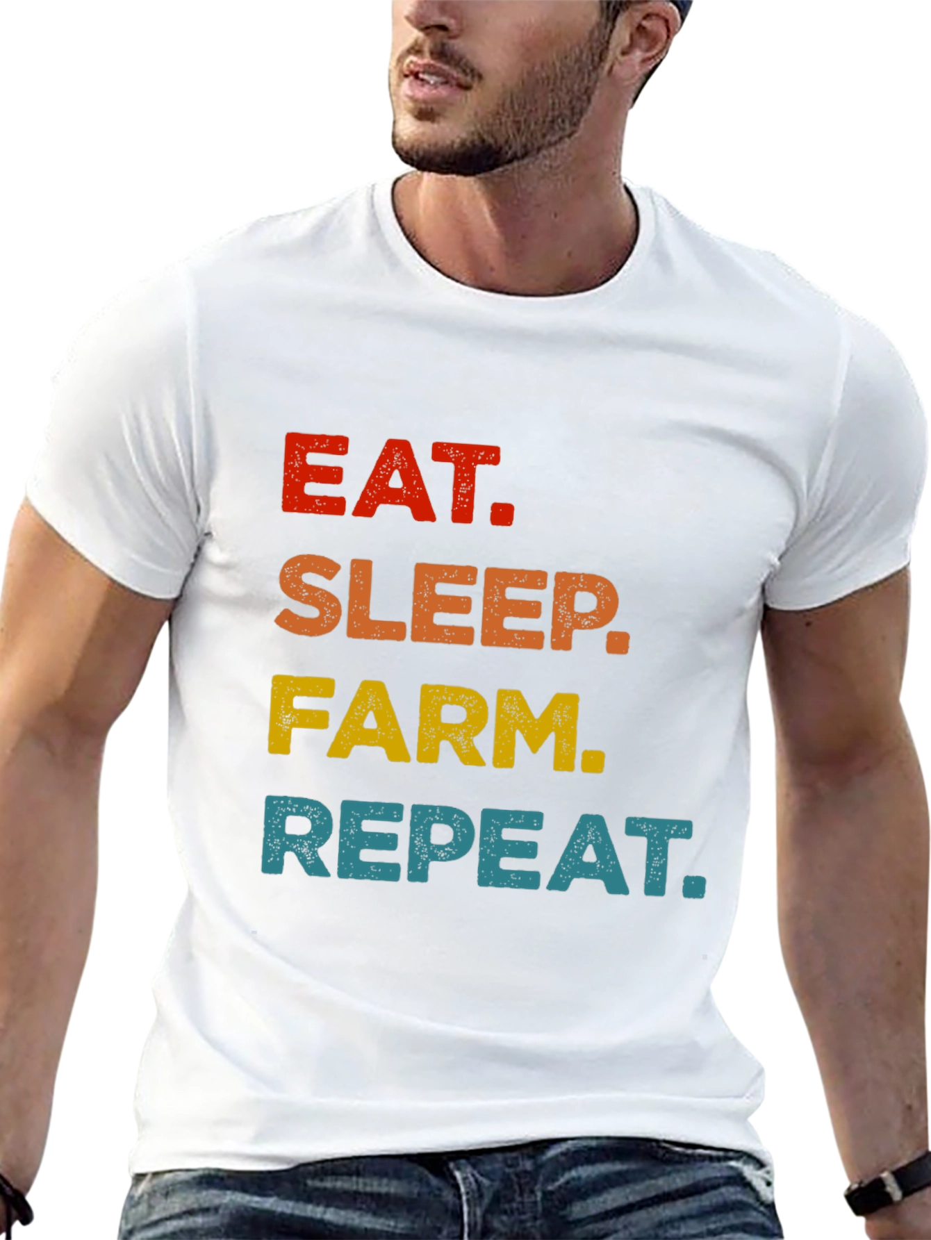 Eat Sleep Farm Repeat Graphic Tee