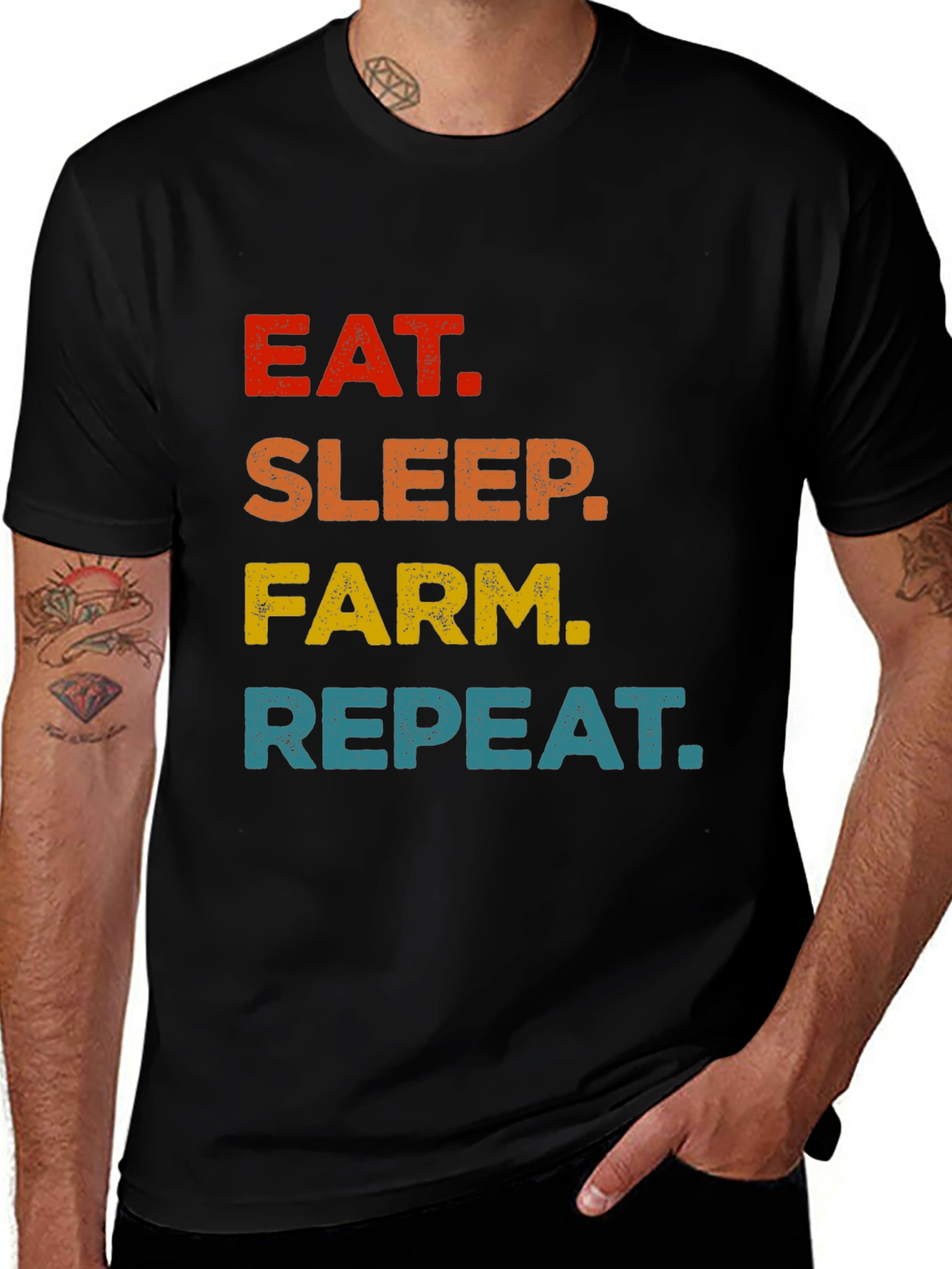 Eat Sleep Farm Repeat Graphic Tee