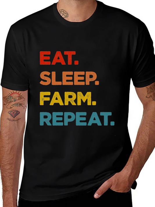 Eat Sleep Farm Repeat Graphic Tee