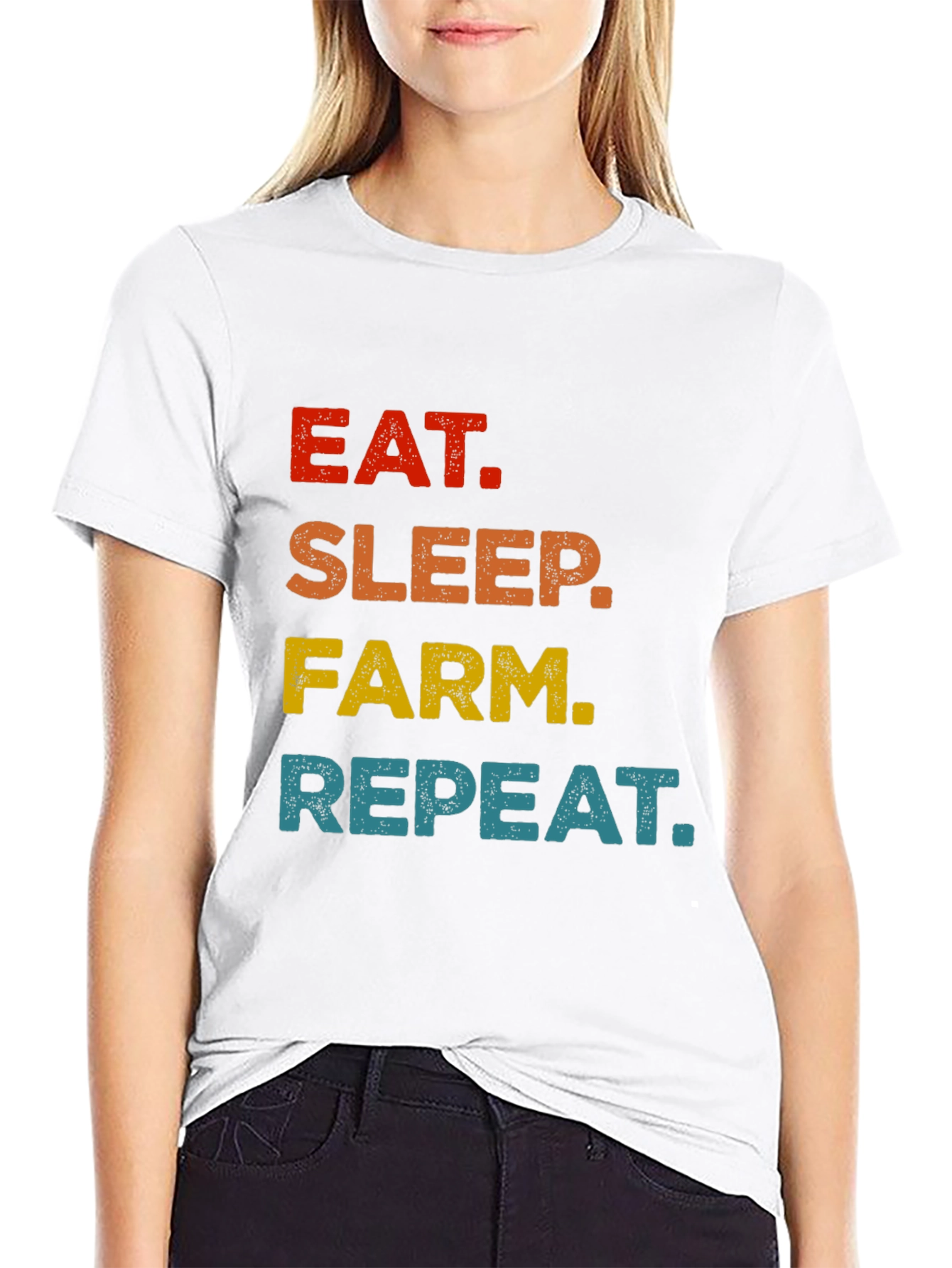 Eat Sleep Farm Repeat Graphic Tee