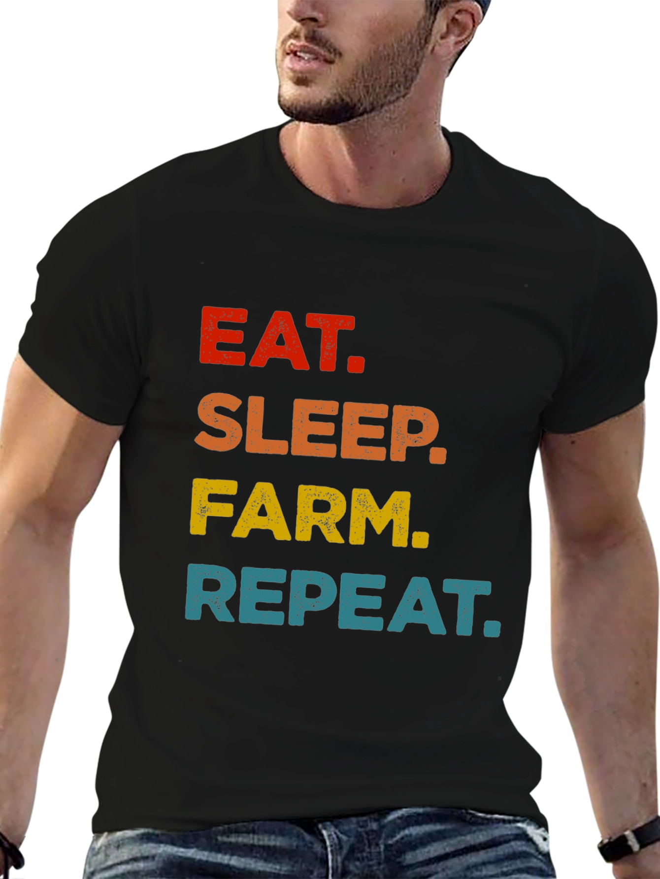 Eat Sleep Farm Repeat Graphic Tee