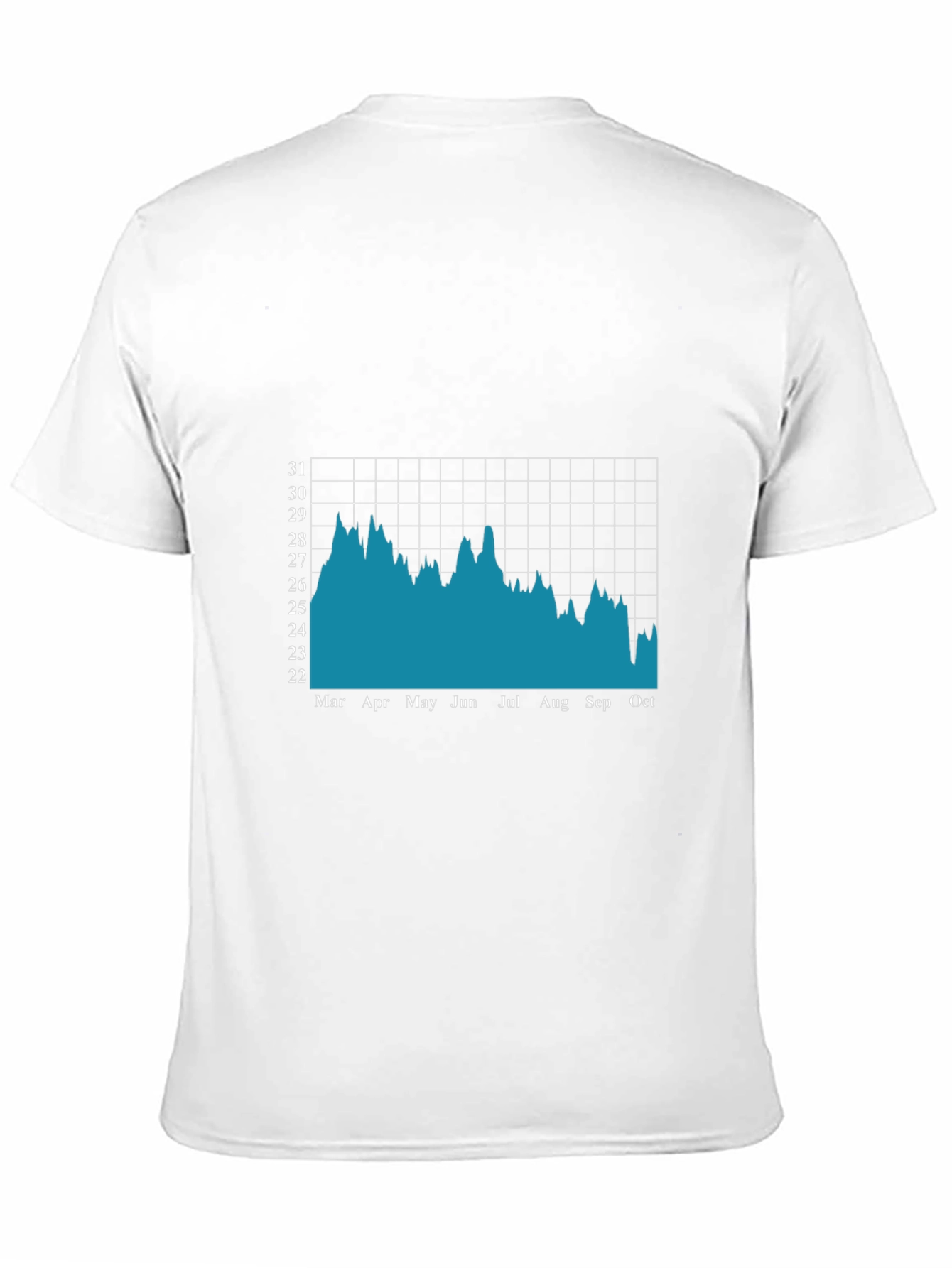 Mens Black T-Shirt with Stock Market Chart