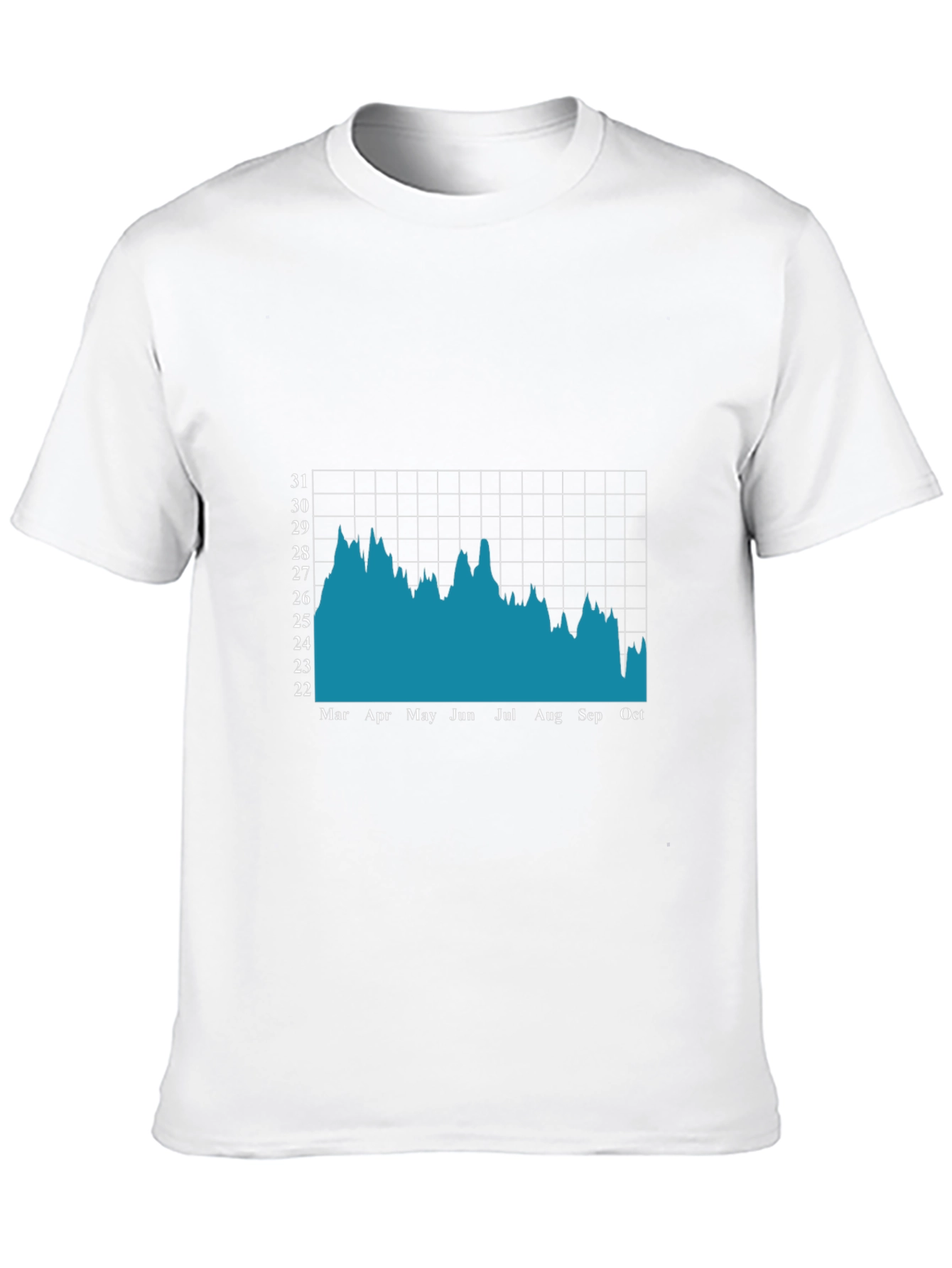 Mens Black T-Shirt with Stock Market Chart
