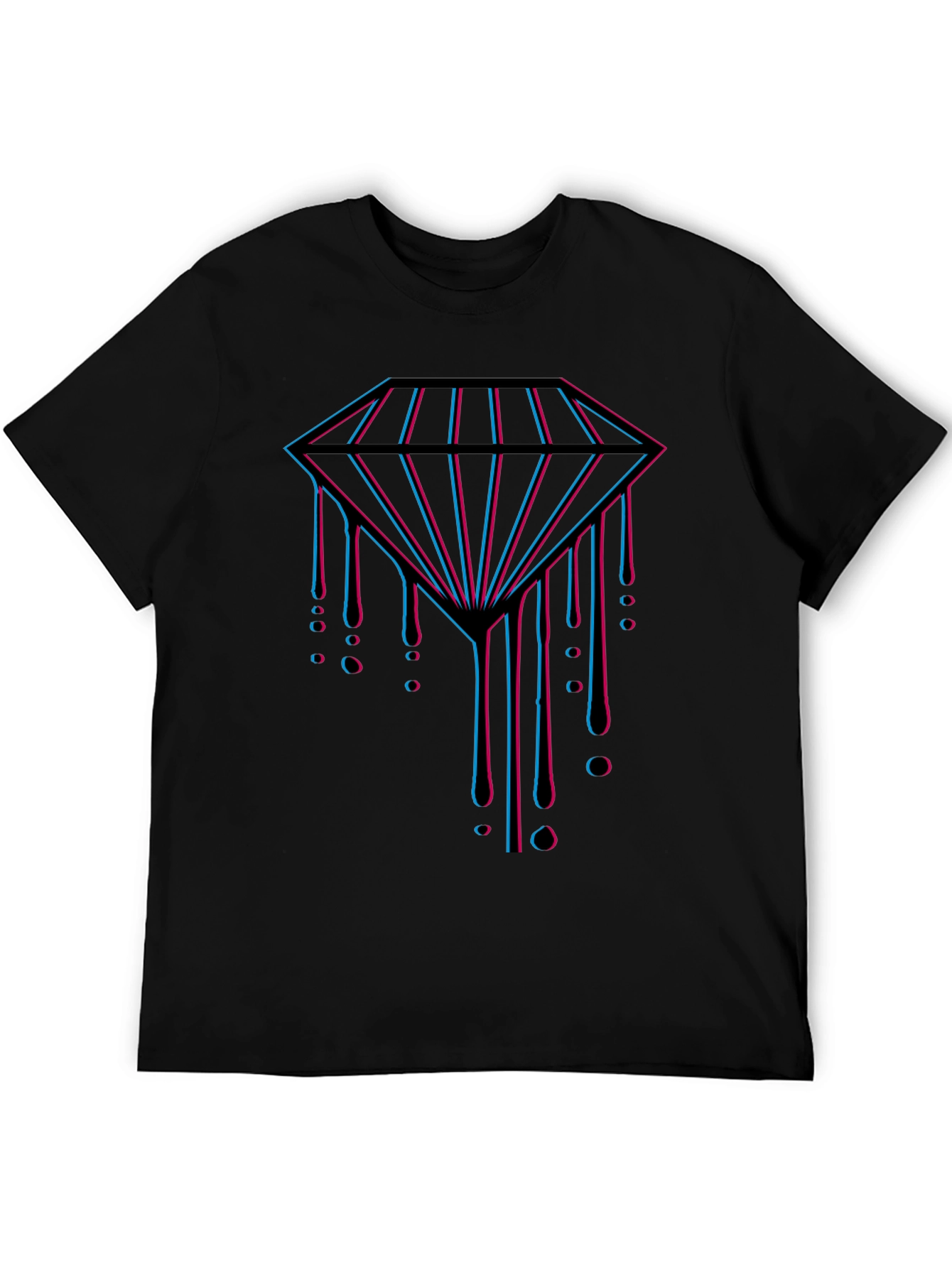 Mens Black T-Shirt with Diamond Graphic