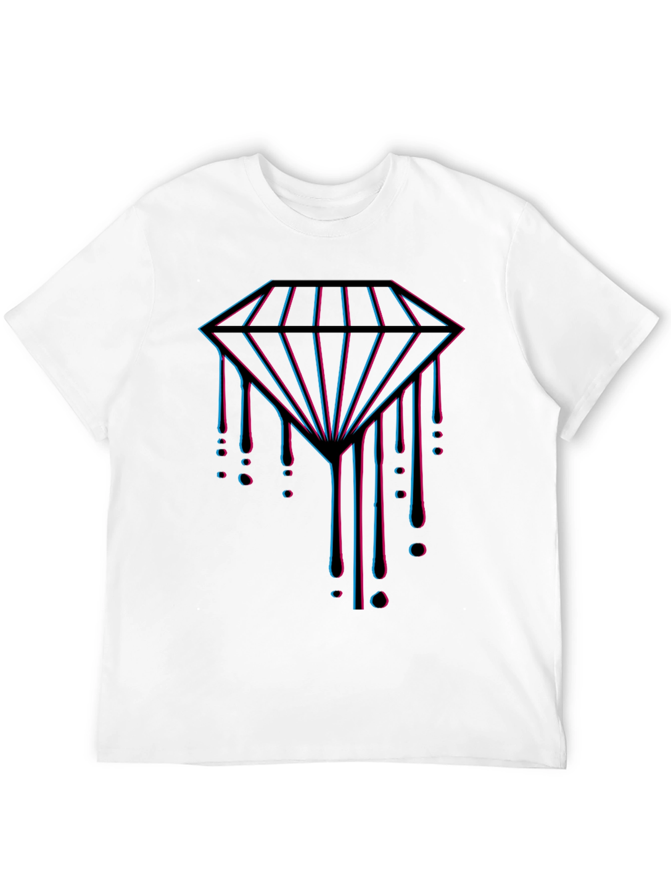Mens Black T-Shirt with Diamond Graphic