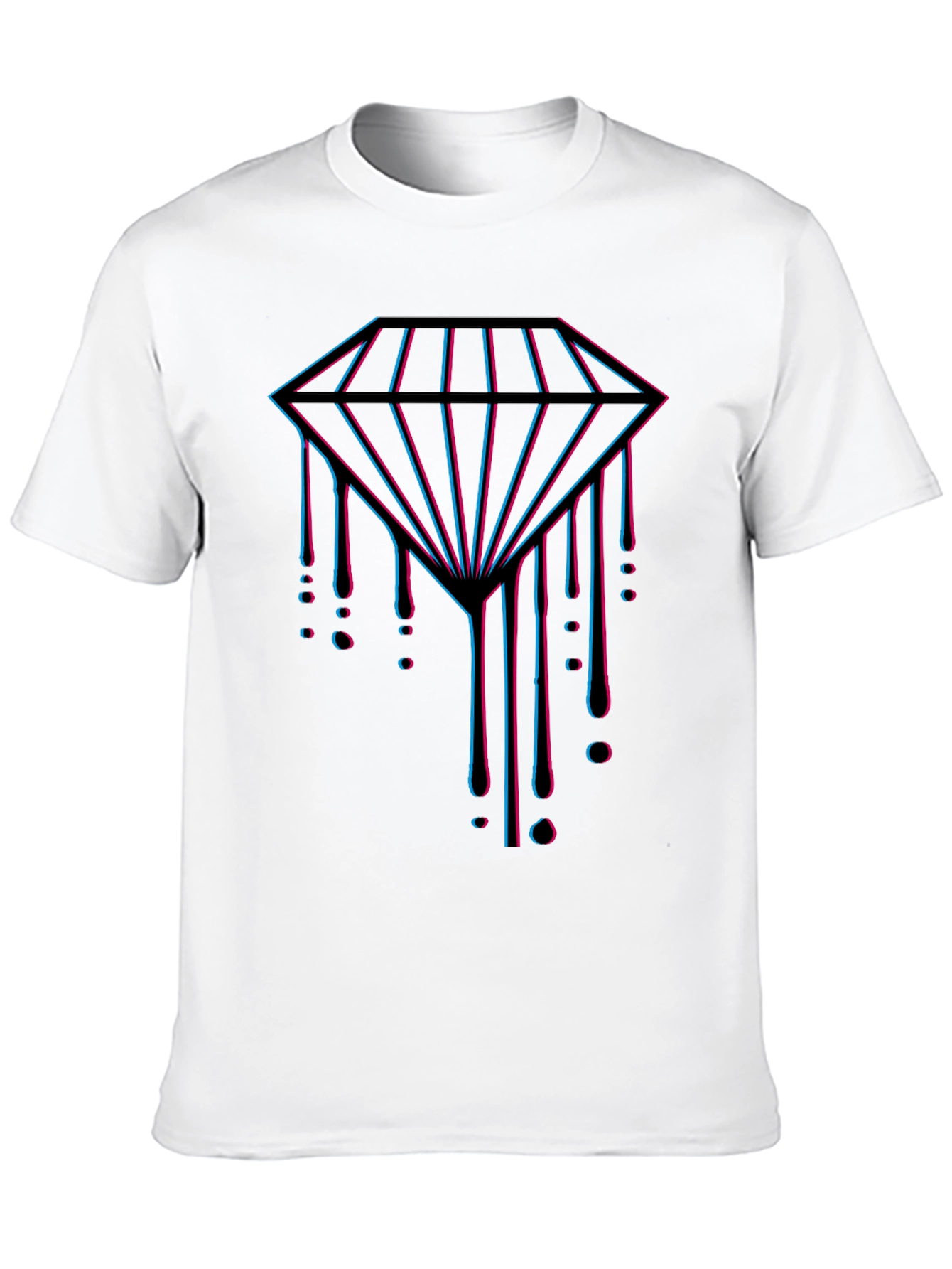 Mens Black T-Shirt with Diamond Graphic